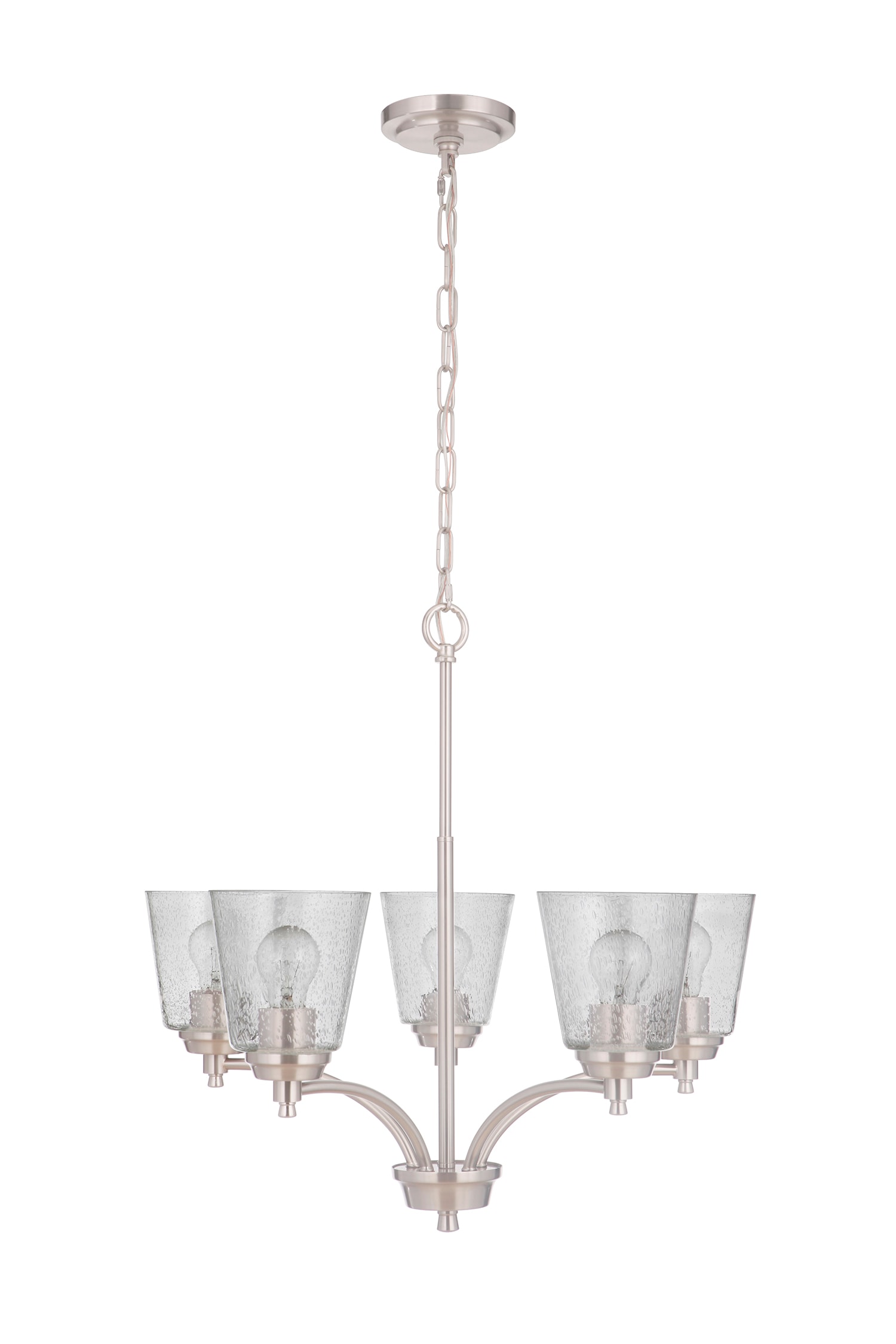 Craftmade 50225-BNK Tyler 5 -Light Brushed Nickel Transitional For Use in Bedrooms, Dining Rooms, Foyers, Kitchens, Living Rooms Chandelier
