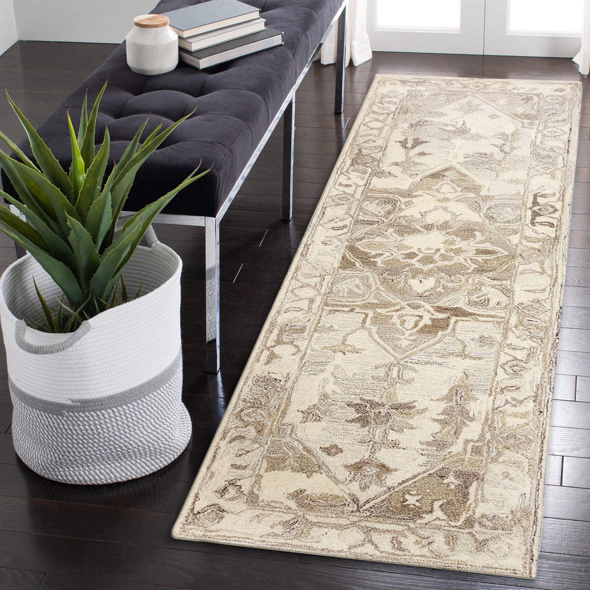 Liora Manne FTP34456833 Frontporch 3 x 4 (ft) Tufted Polyester Navy Rectangular Indoor/Outdoor Floral/Botanical Throw rug