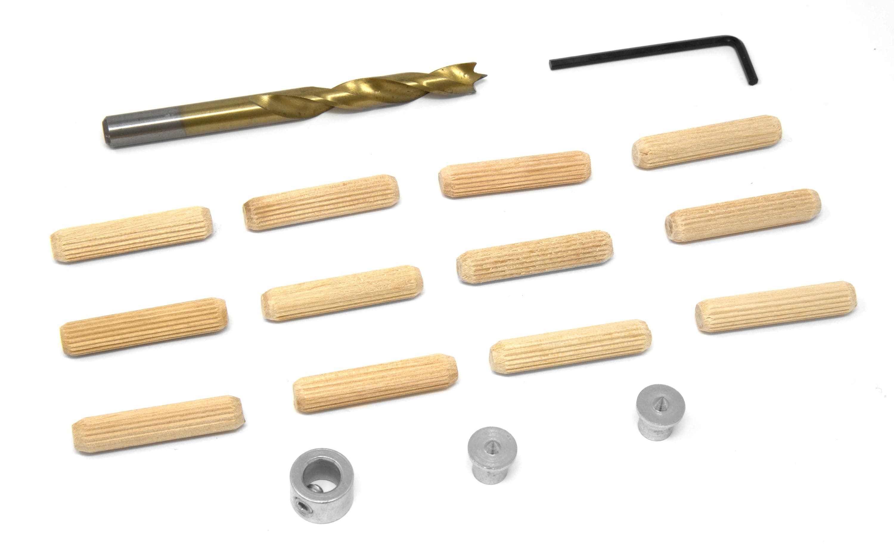 5/16 in 100 Pack 5/16 x 1-1/2 Wood Dowel Pins Straight Grooved Pins for Furniture Door and Dowel jig 