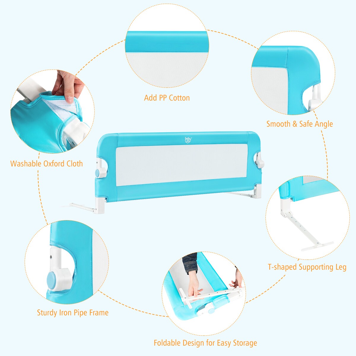 Goplus BB5524BL Bed-Rails - View #8
