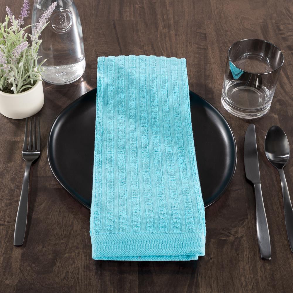 5 White COTTON Stripes Utility Bar Rags Dish Cloths Kitchen Towels 11.5 x  11.5