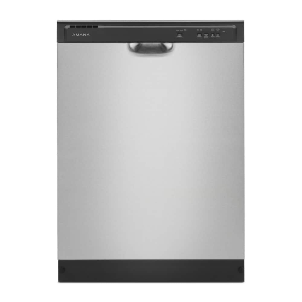 Amana 24-in Front Control Built-in Dishwasher ( Fingerprint Resistant Stainless Steel ) ENERGY STAR, 59-Decibel Standard Sound Level