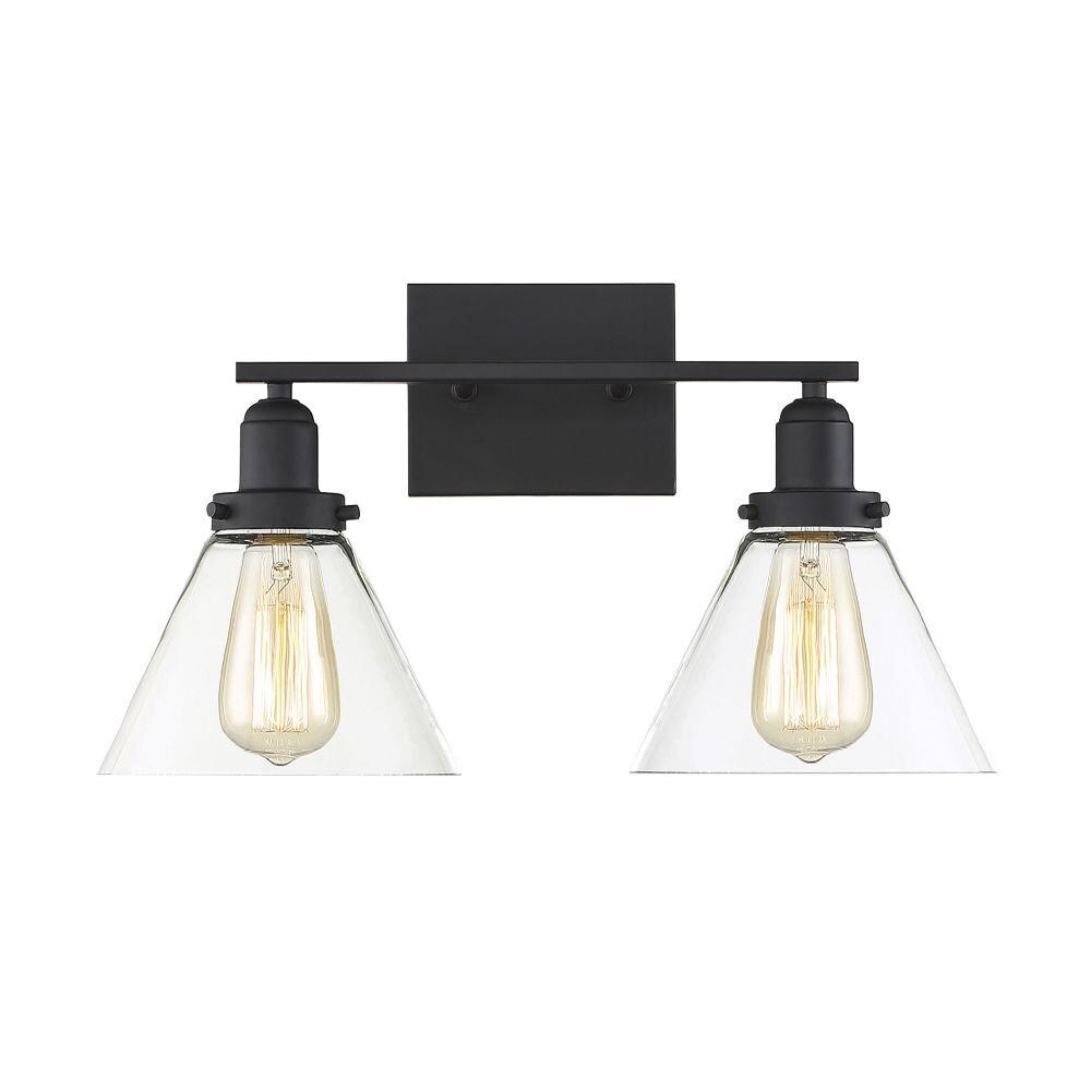  LW-SH513017 17.75-in 2-Light Black Transitional Vanity Light