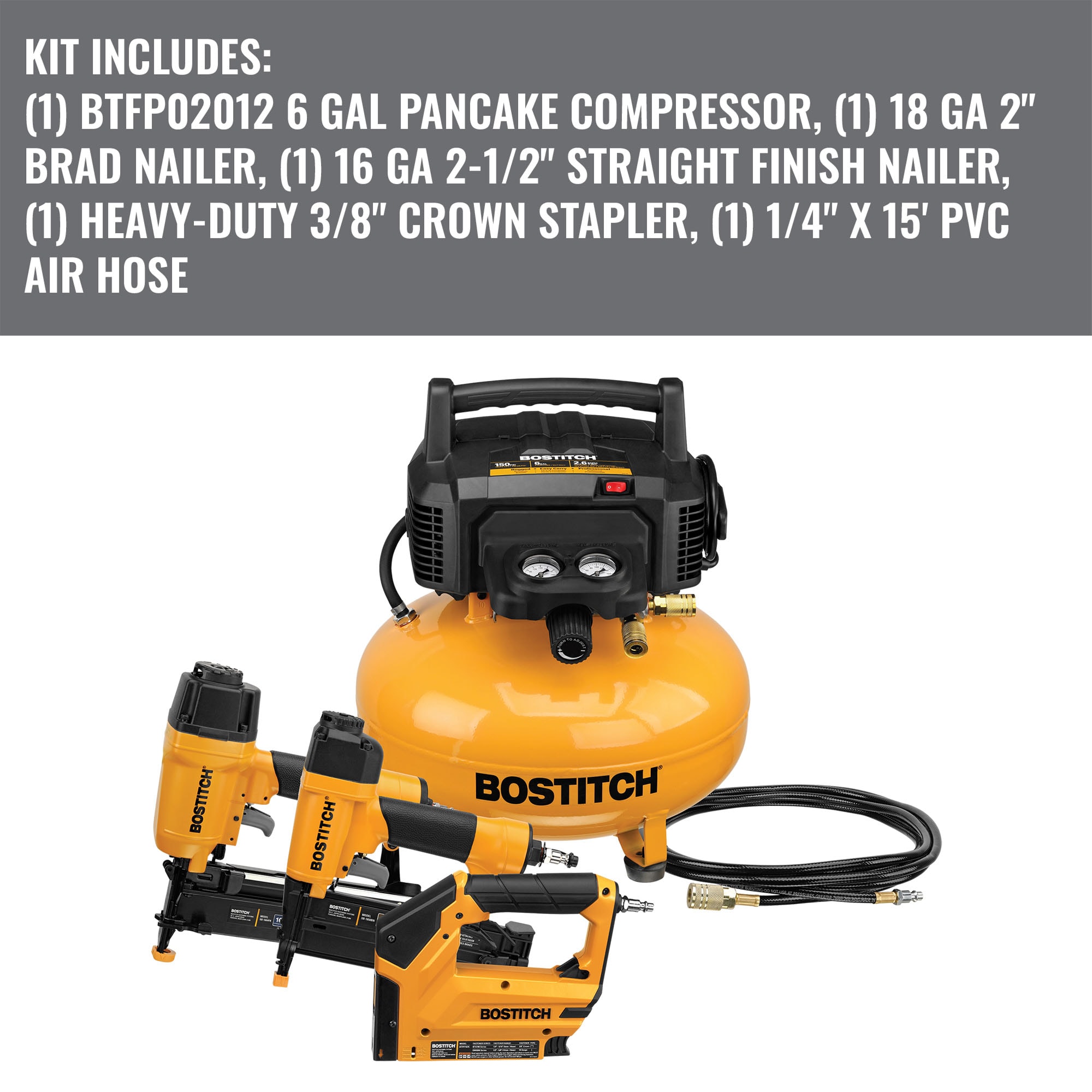 Bostitch 6-Gallons Portable 150 PSI Pancake Air Compressor in the