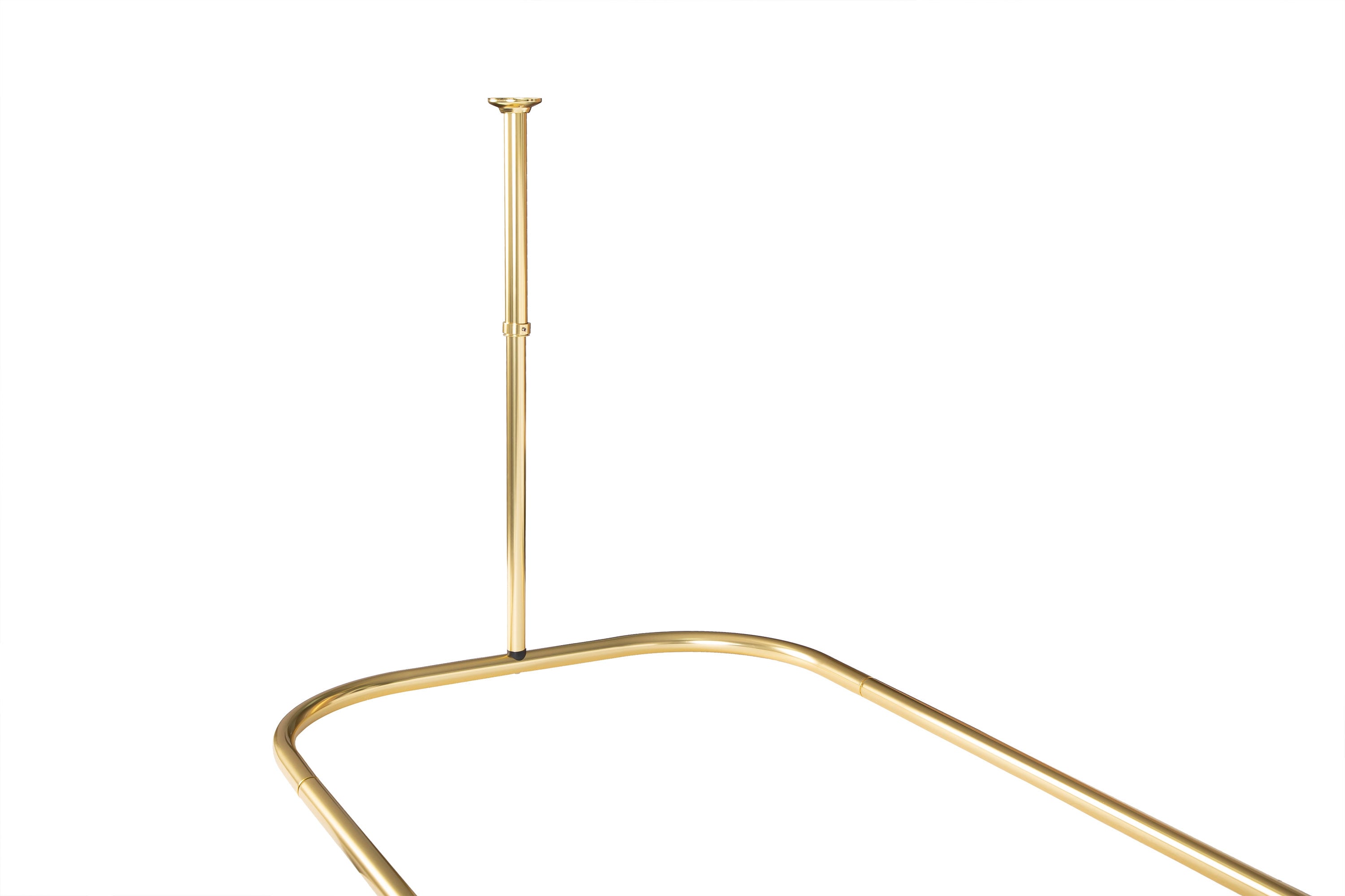 Gold Aluminum D-Shaped Ceiling Mounted Shower Curtain Rod Set
