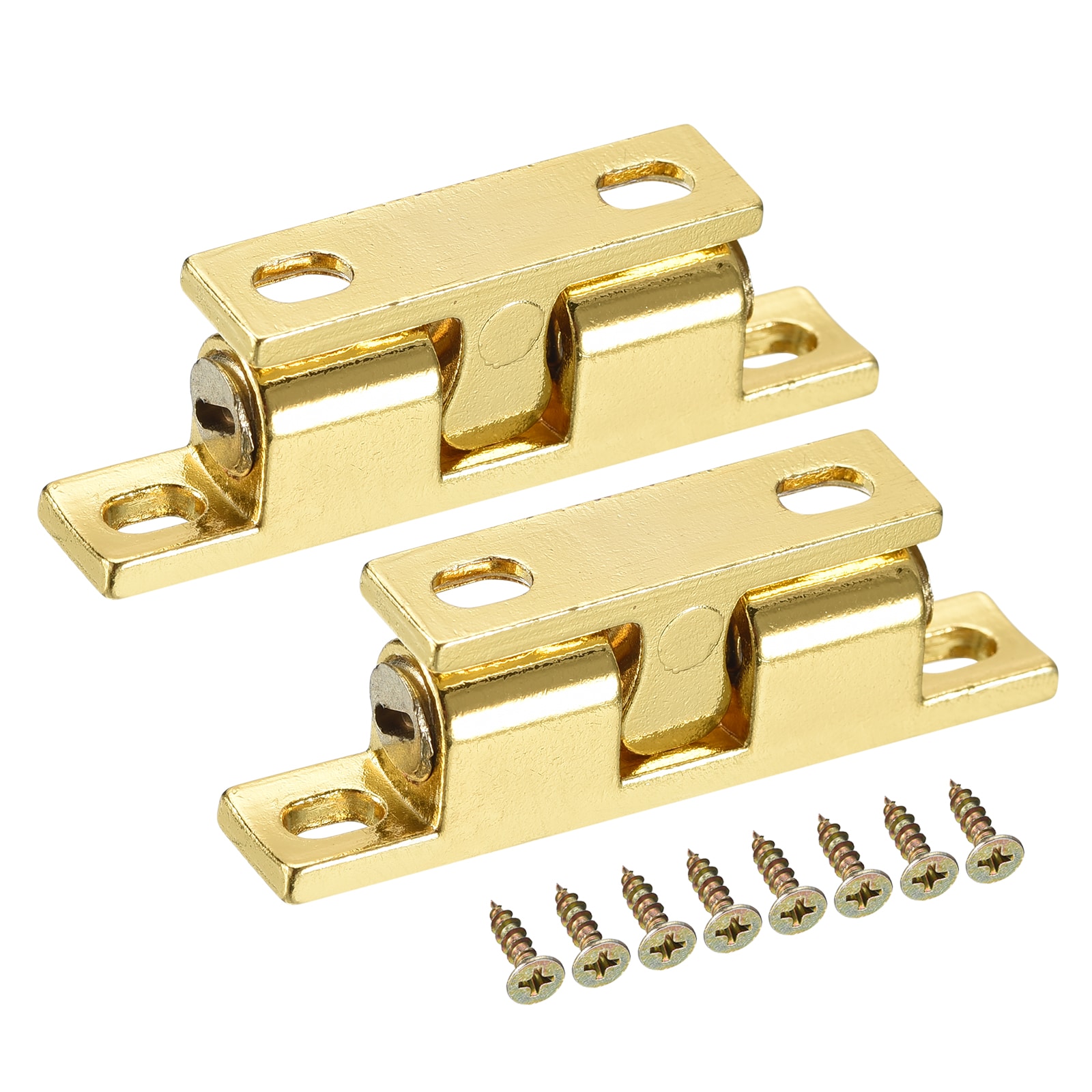 Unique Bargains 2Pcs 1.93 Inch Double Ball Tension Roller Catch Zinc Alloy Tension Latch for Cabinet Closet Furniture Door Gold #S25093001UX9506