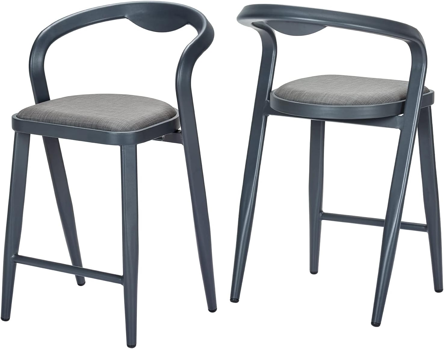Qeetex LHF-YZ-PHO-0XAN1149 Outdoor Counter Height Bar Stools Chairs Set of 2 - All-Weather Bar Height Furniture for Kitchen or Outside