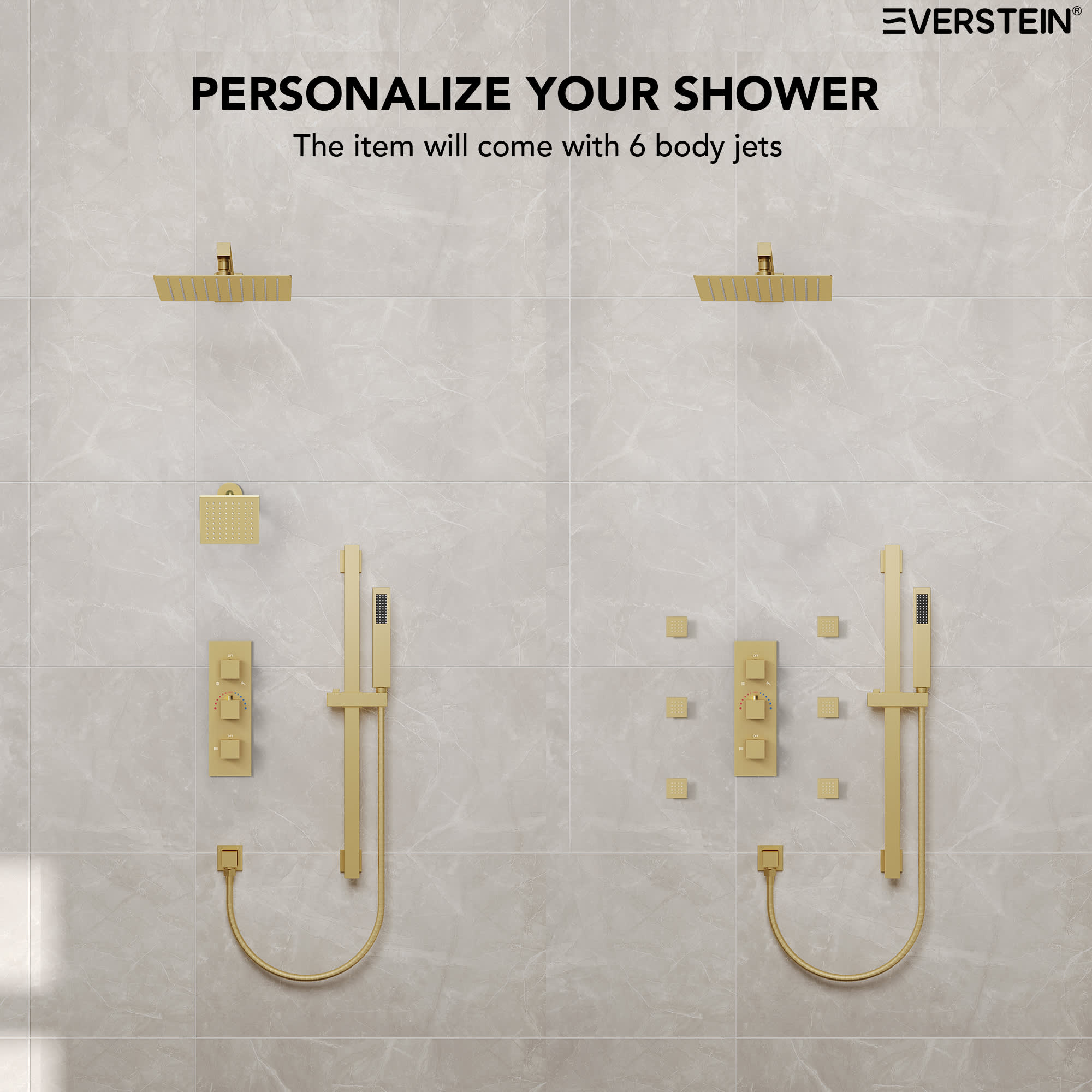 EVERSTEIN SFS-1016A-GD12 Showerhead-Bar-Panels - View #13