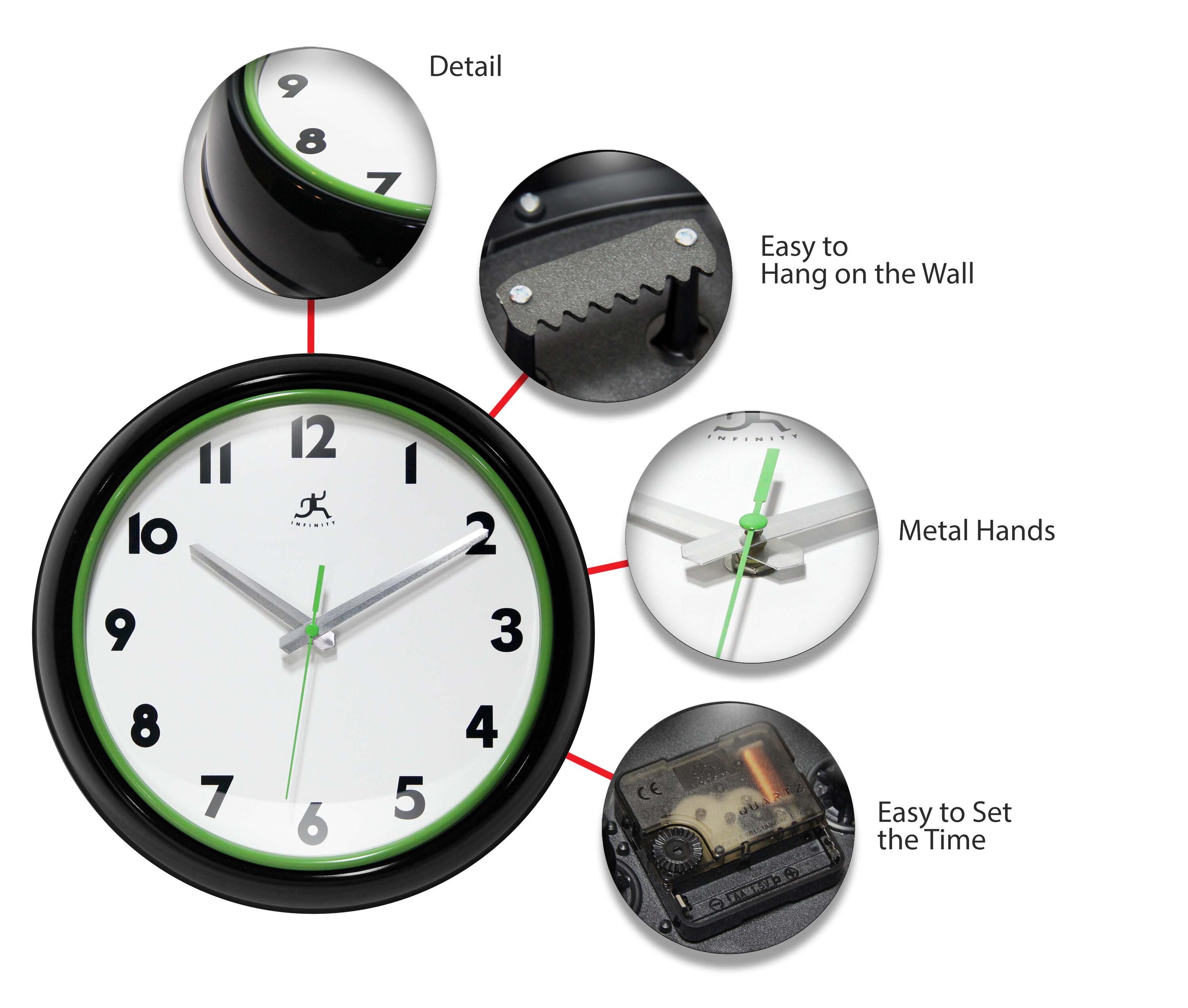 Infinity Instruments 14917BK-G3140 Indoor-Outdoor-Clocks - View #4