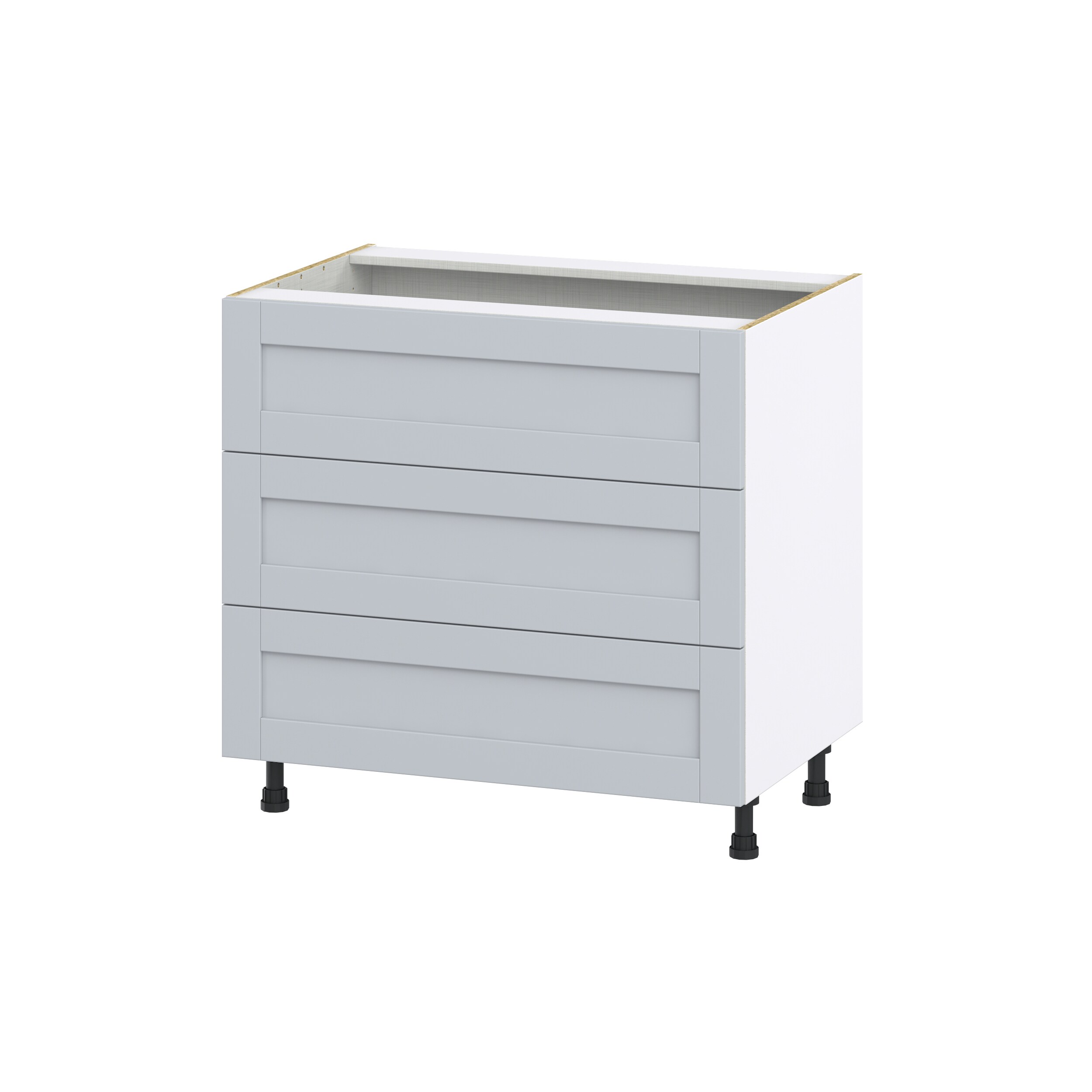 Hugo&Borg DSB3DA36-CH Charlesberg 36-in W x 34.5-in H x 24-in D Light Gray 3 -Drawers Drawer Base Fully assembled Cabinet Shaker)
