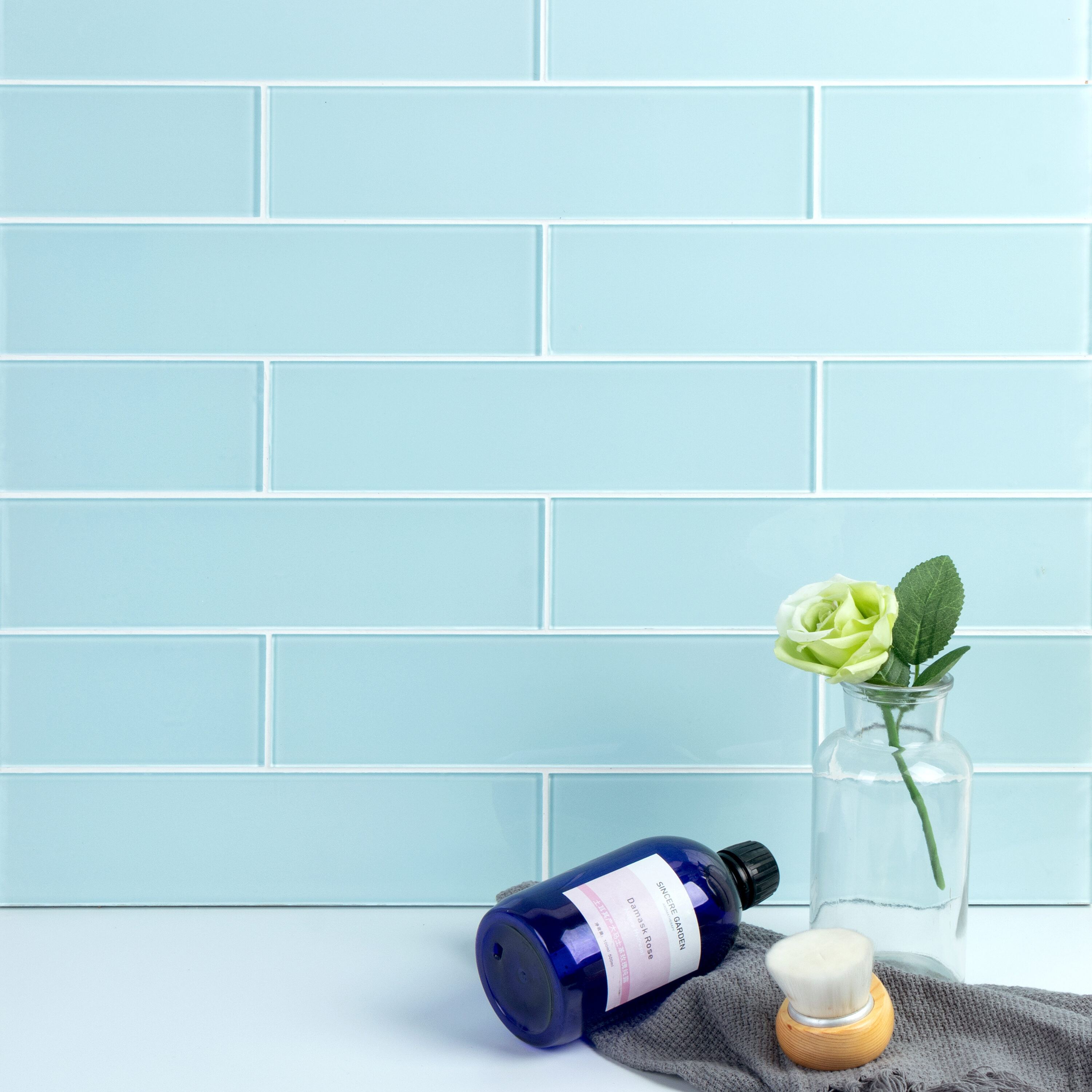 WS Tiles Quality Value Glass Series Baby Blue 3-in x 12-in Polished ...