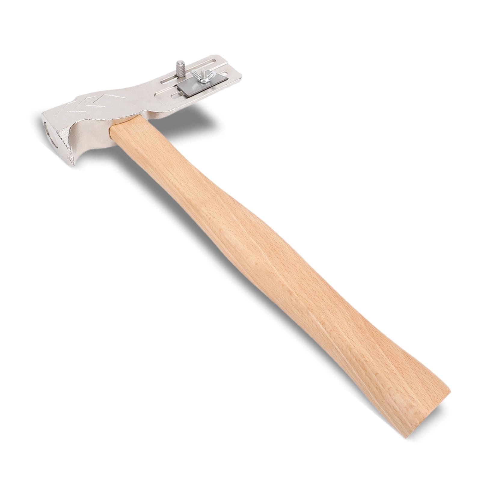 AKSCYZM  Magnet Roofing Hatchet 17oz Carbon Steel Handy Roofing Hammer Tool with Sliding Nail Claw and Wooden Handle for Roofing Repair