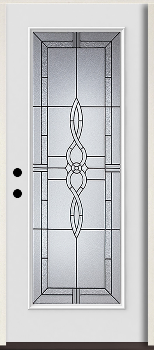 American Building Supply LO963507 Calista 36-in x 80-in x 4-5/8-in Fiberglass Full lite Right-hand inswing Arctic White Paint Painted Prehung Front Door Insulating core