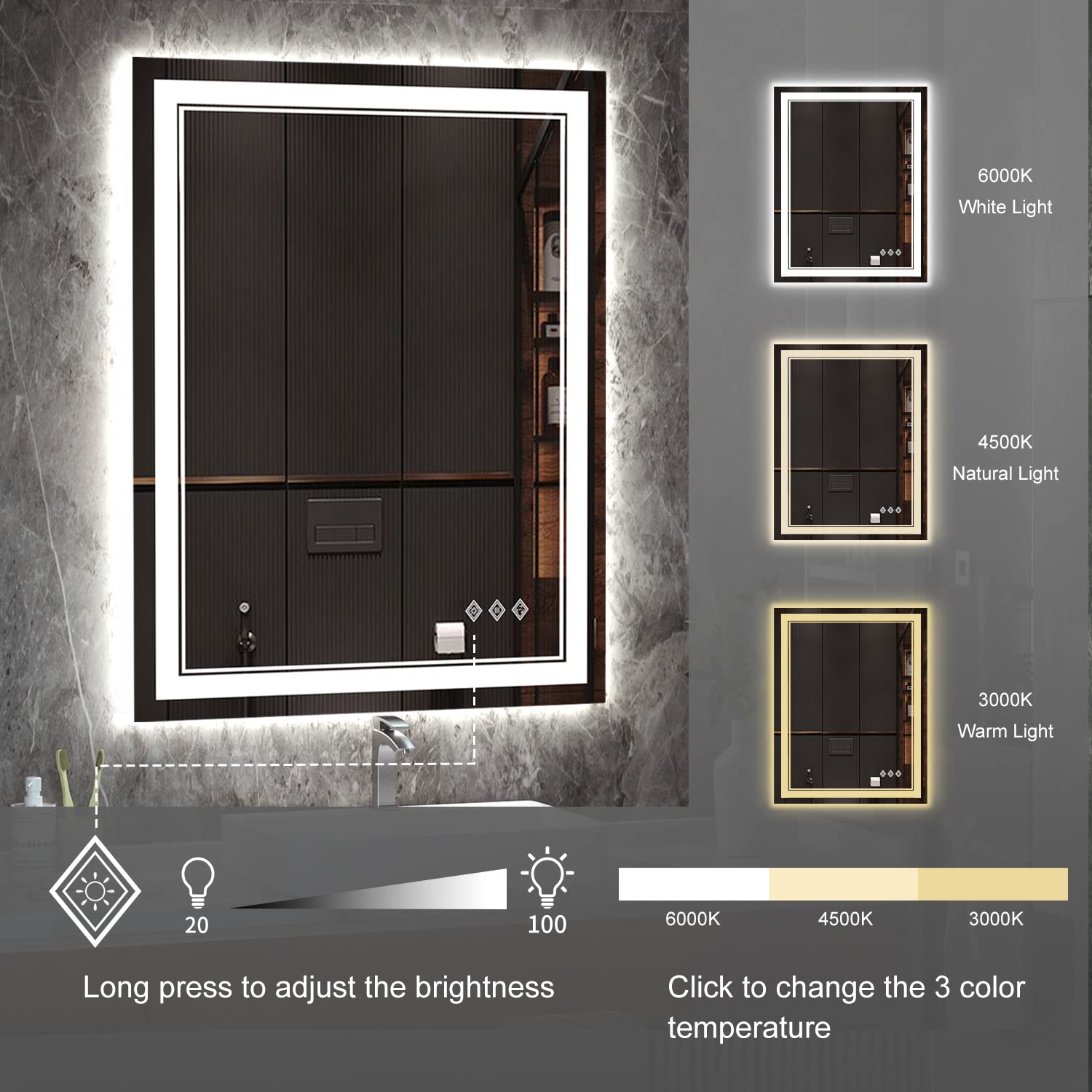 Phewnyzo LPW0711W097 Framed-Bath-Mirrors - View #5