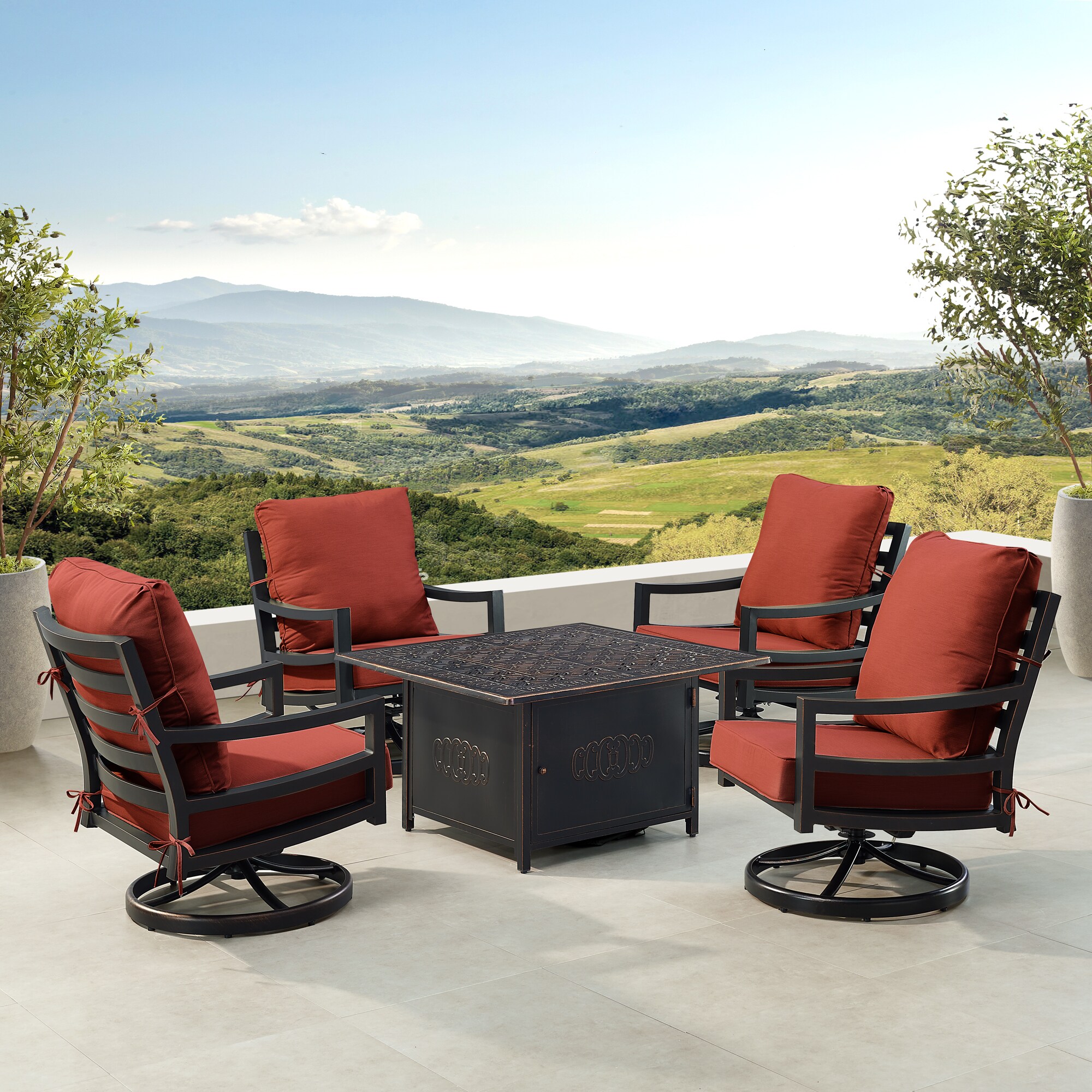 Oakland Living HUDSON4CHRONINRDCU Patio-Conversation-Sets - View #3