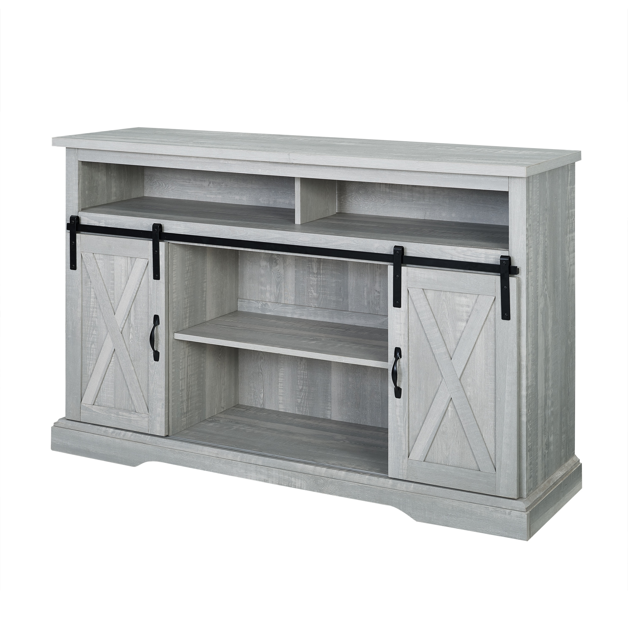 Walker Edison Transitional Stone Grey Tv Stand (accommodates Tvs Up To 