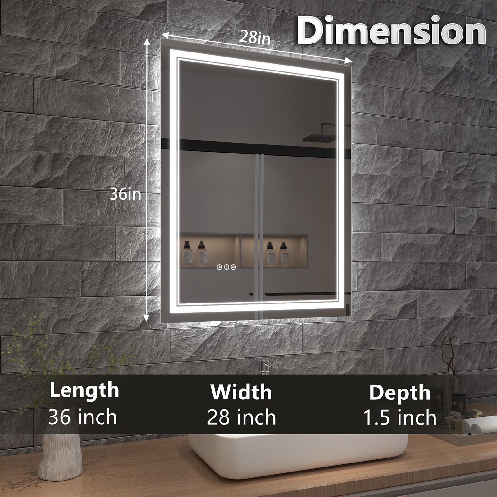 AAZJ JDEX-TF04MR2836 Framed-Bath-Mirrors - View #7