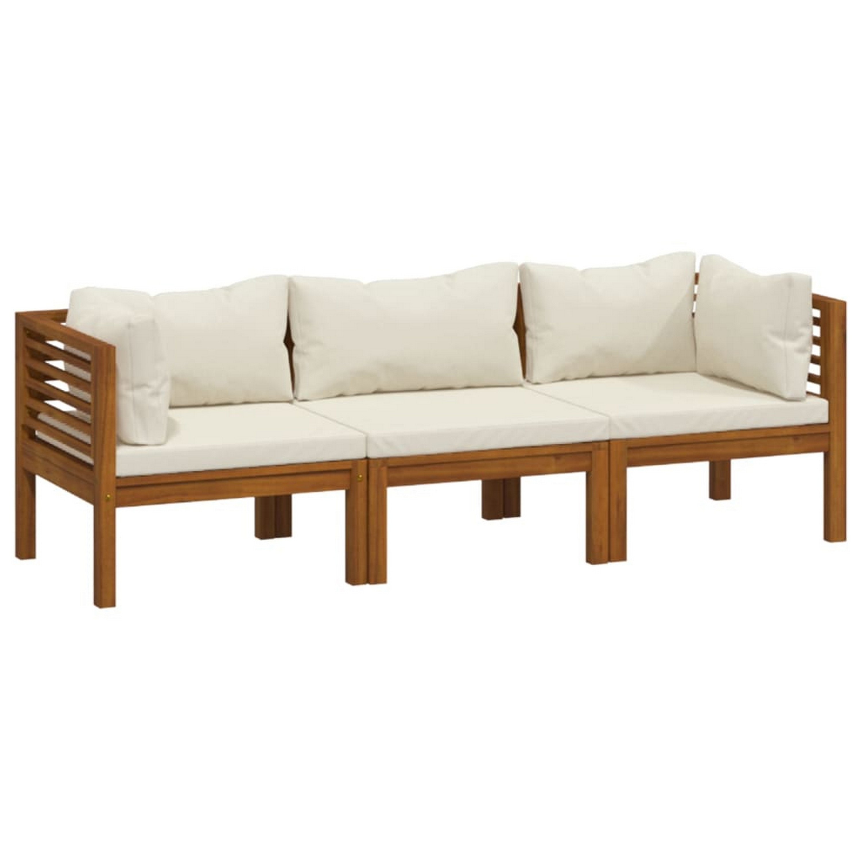 Patio Conversation 3 -Piece 3 Patio Sofa Conversation Set with Cream Polyester Cushions