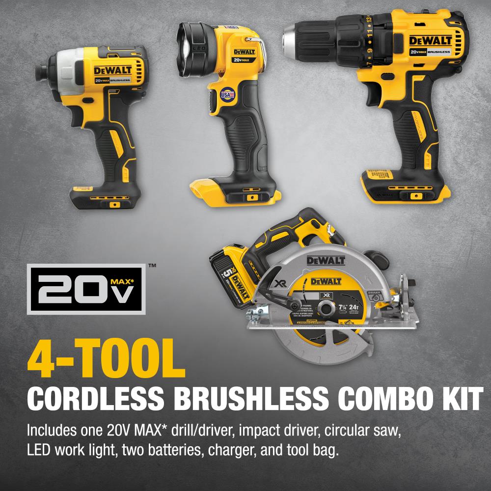 20V Max* Powerconnect Cordless Drill Combo Kit, 4 Tool