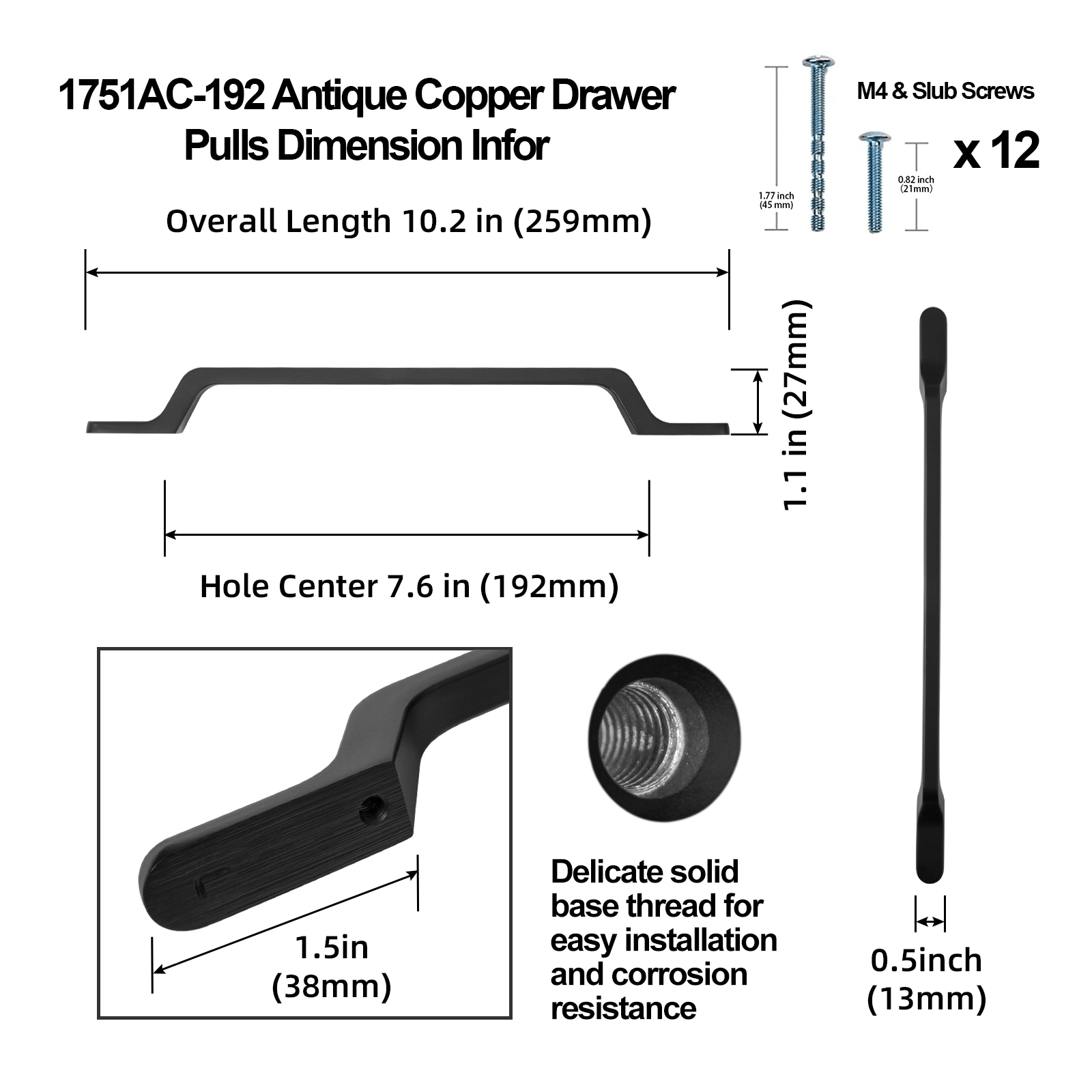 Miaokesen 1751B-192 Cabinet-Pulls - View #2