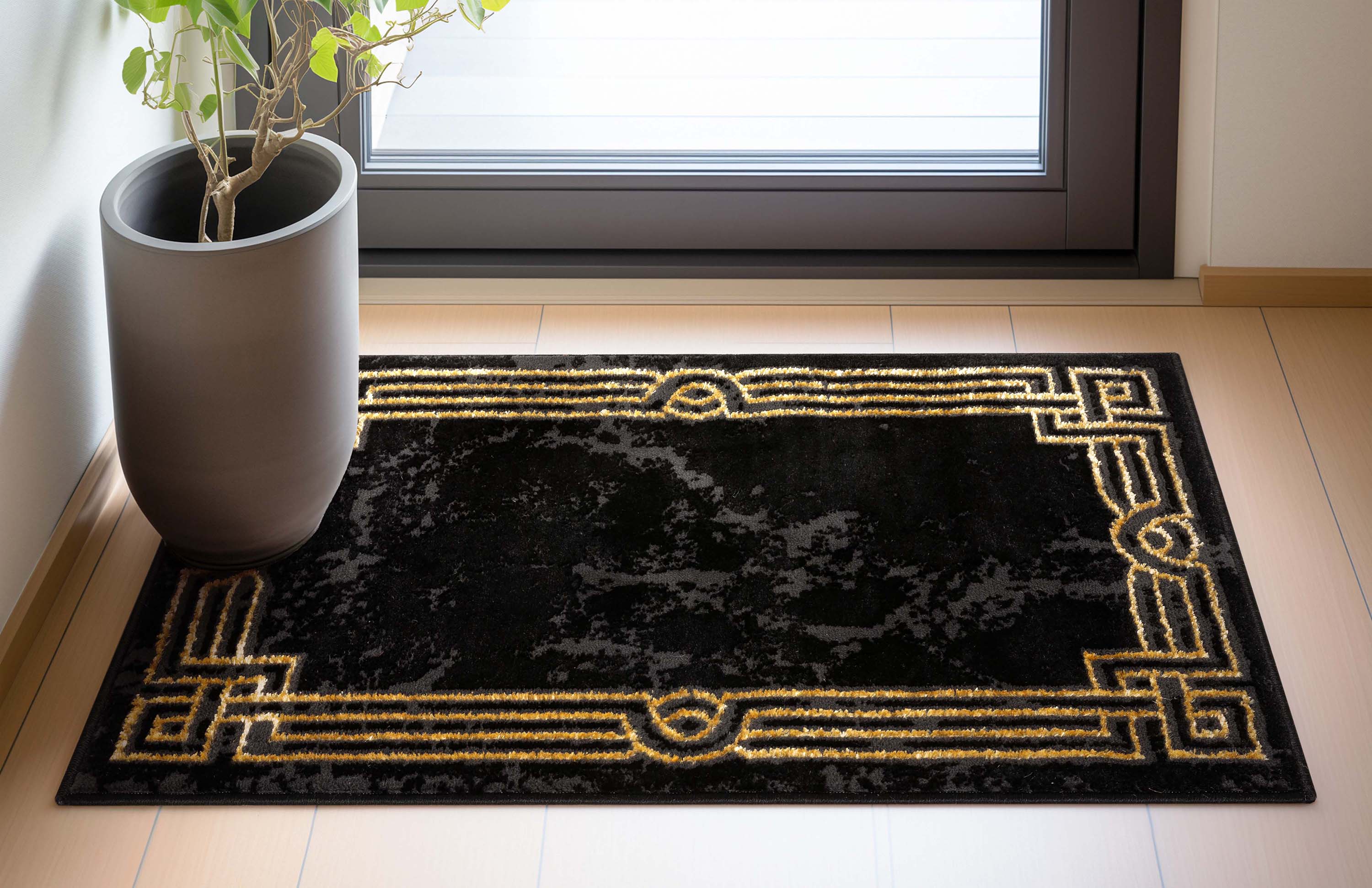 Well Woven FRM-76-3 Fairmont 2 x 3 (ft) Polypropylene Black Gold Rectangular Indoor Abstract Mid-Century Modern Area rug