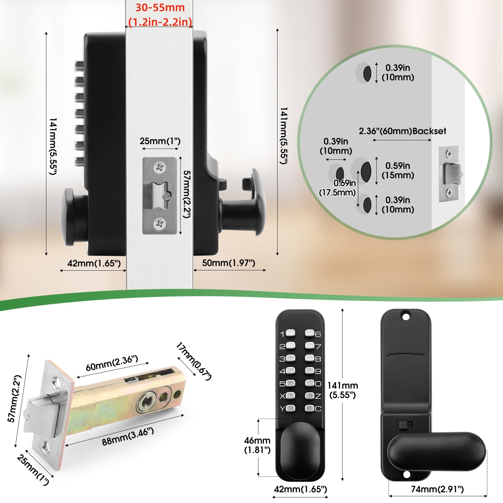 AOIZGMY LAZ0714Z033 Electronic-Door-Locks - View #2
