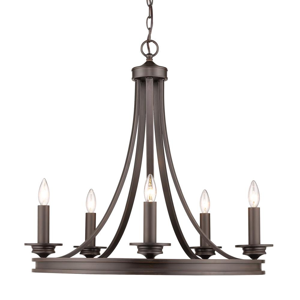 Golden Lighting 3863-5 RBZ Saldano 5 -Light Oil-rubbed Bronze Transitional For Use in Dining Rooms, Kitchens, Living Rooms Chandelier