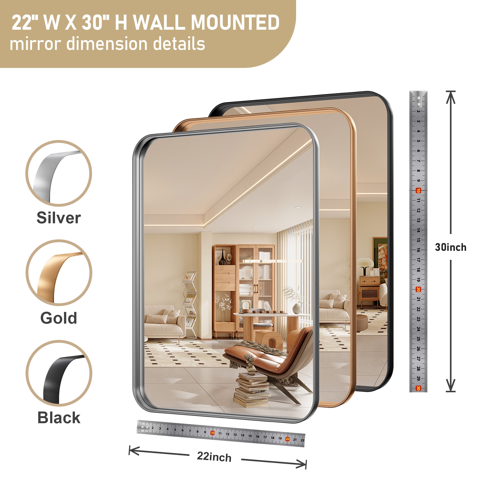 Clavie LS-22301-RGD Decor-Mirrors - View #9
