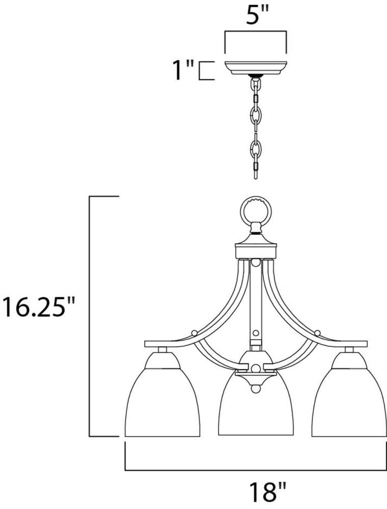 Satin Nickel 3-Light Chandelier with Frosted Glass Shades