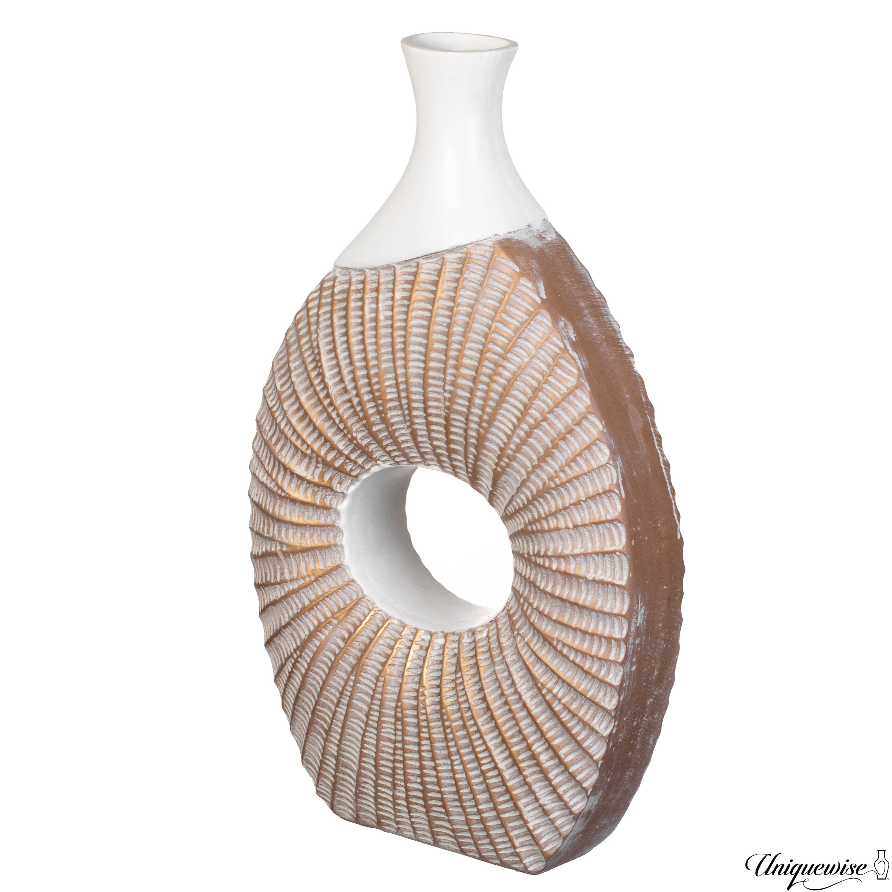 Uniquewise QI004688.WT Multiple colors/finishes Ceramic Modern Vase