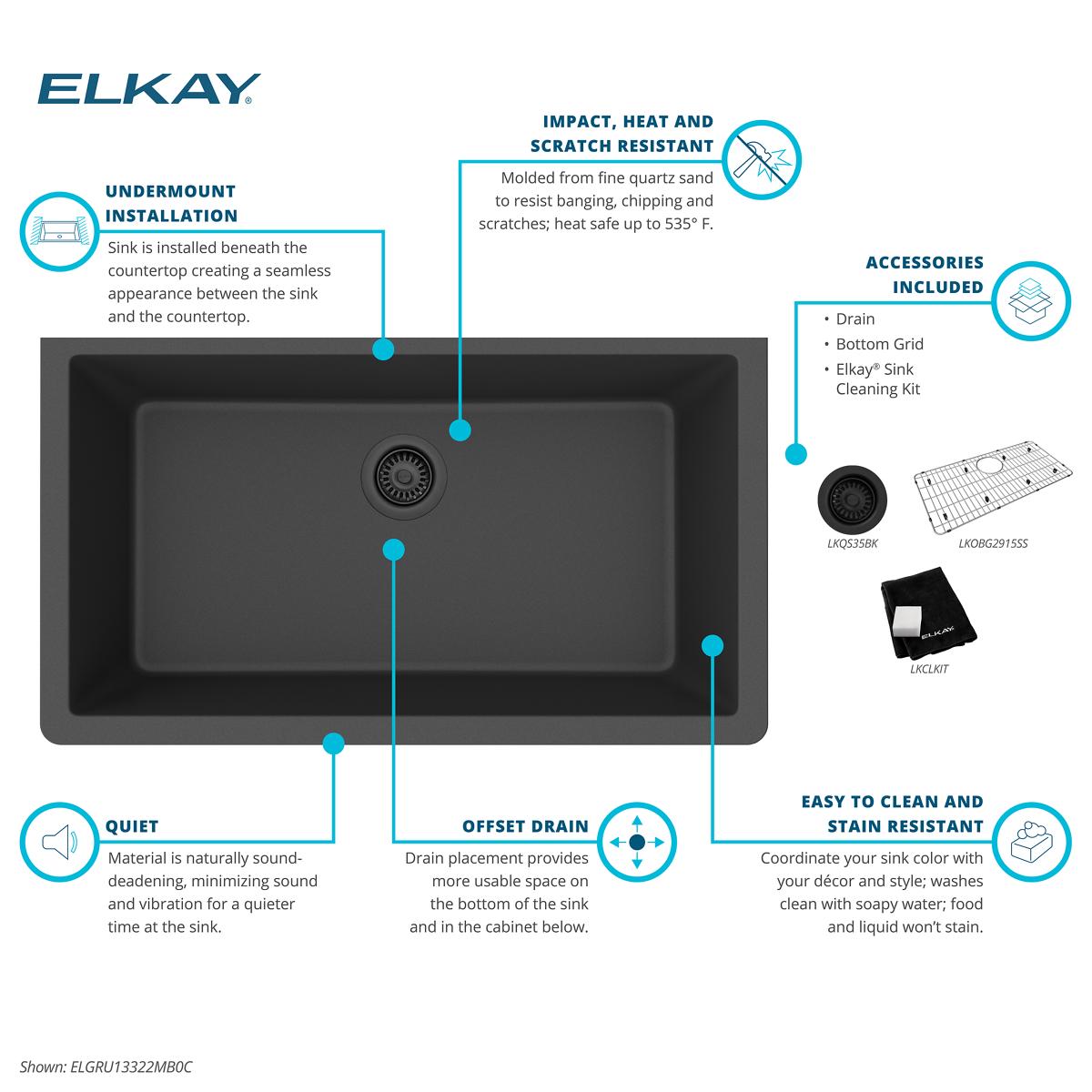 Elkay ELGRU13322MB0C Kitchen-Sinks - View #5