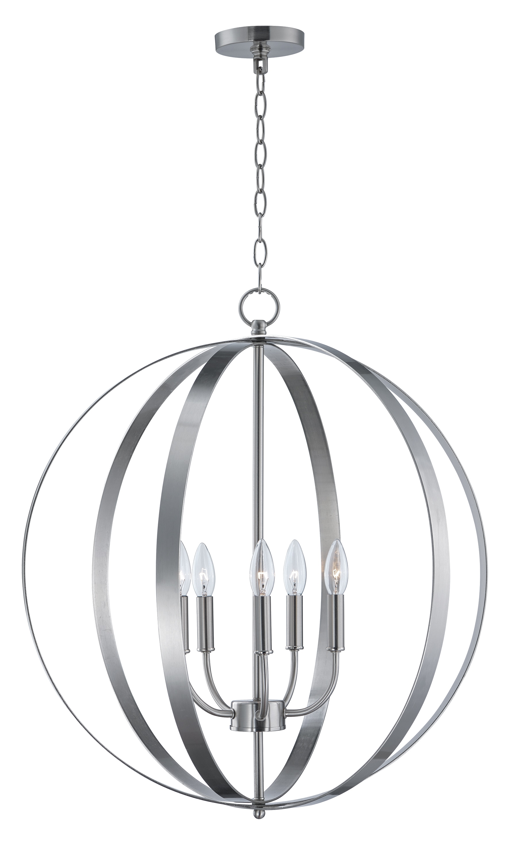 Maxim Lighting 10032SN Provident 5 -Light Satin Nickel Modern/contemporary Globe Large Hanging Pendant light