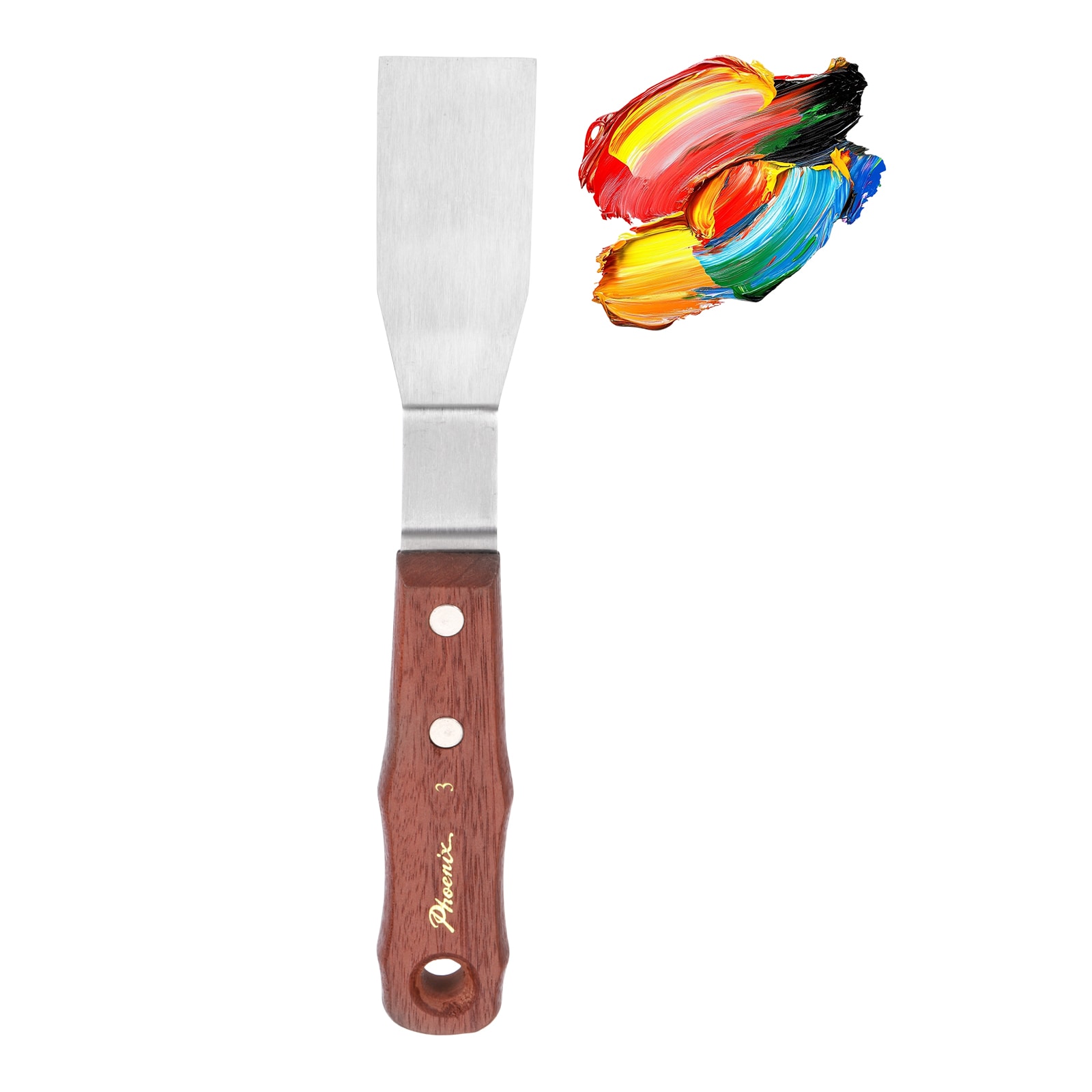 Unique Bargains 1pcs Large Palette Knife No.3 9.3inch Long Palette Knives with Stainless Steel Flexible Spatula Pallet Knife and Wood Handle for Scraping Mixing Oil Acrylic Painting Canvas