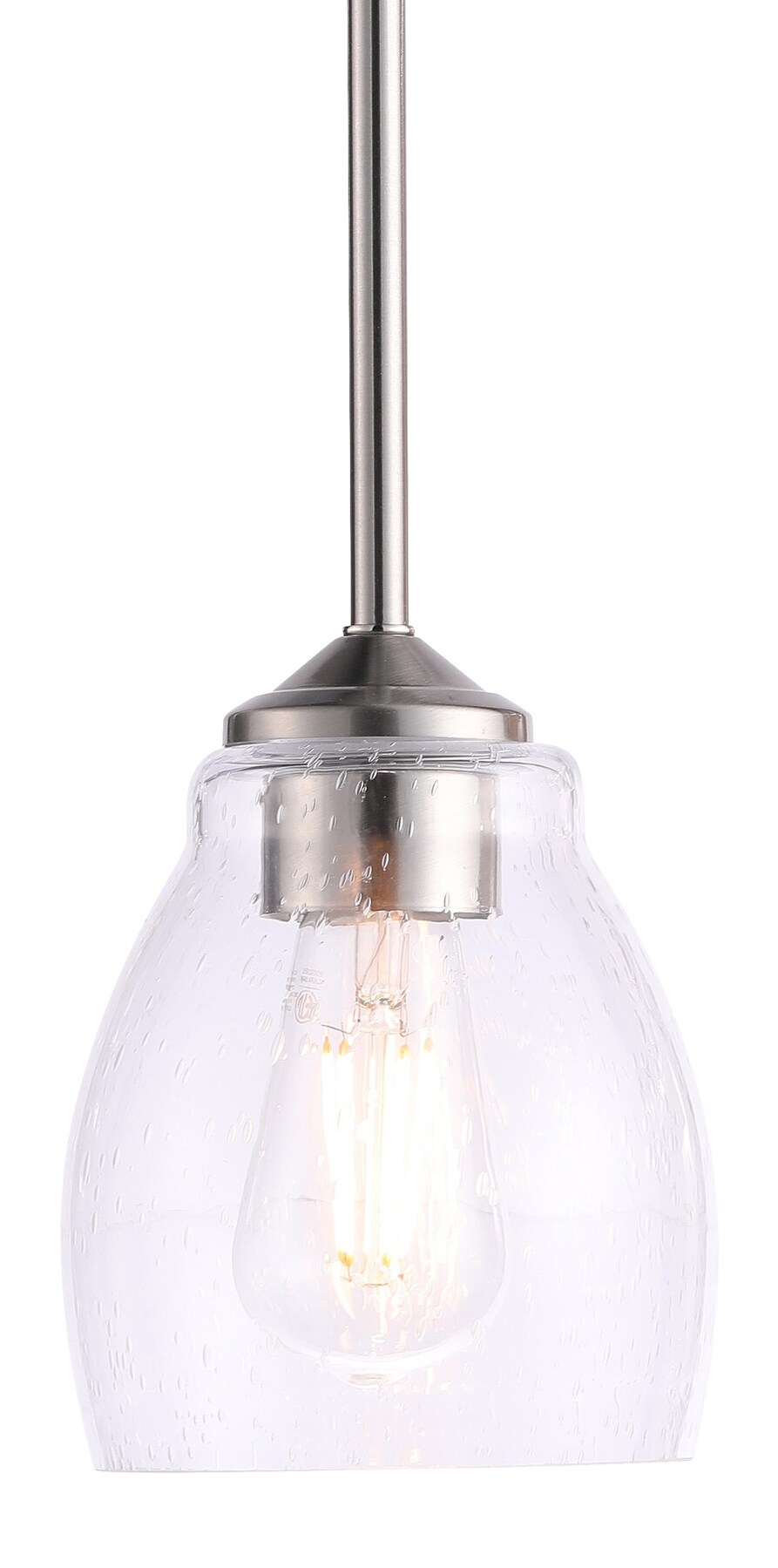 Winsley Brushed Nickel 5.38" Mini Bowl Pendant Light