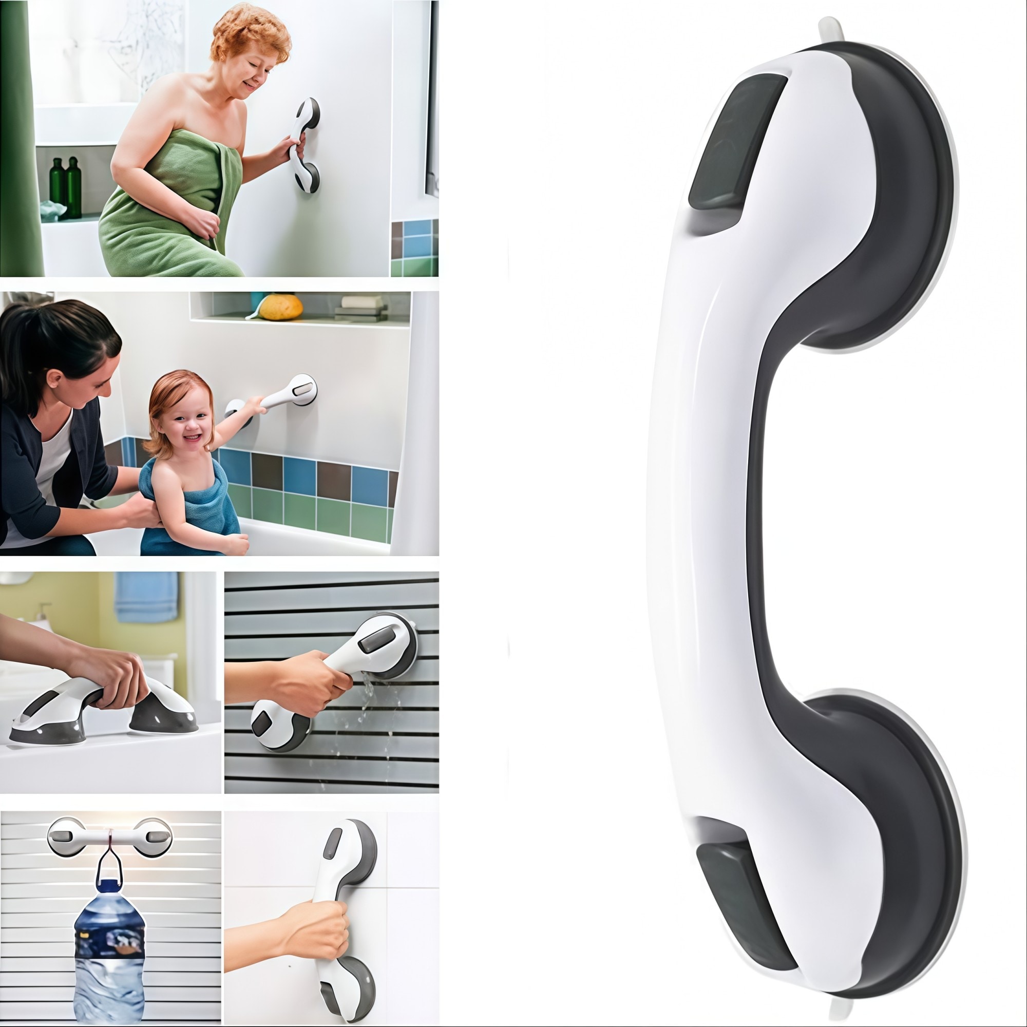 Numhew 16in L 1-Bar Stainless Steel Brushed Shower Grab Bar #NHSEAN5153
