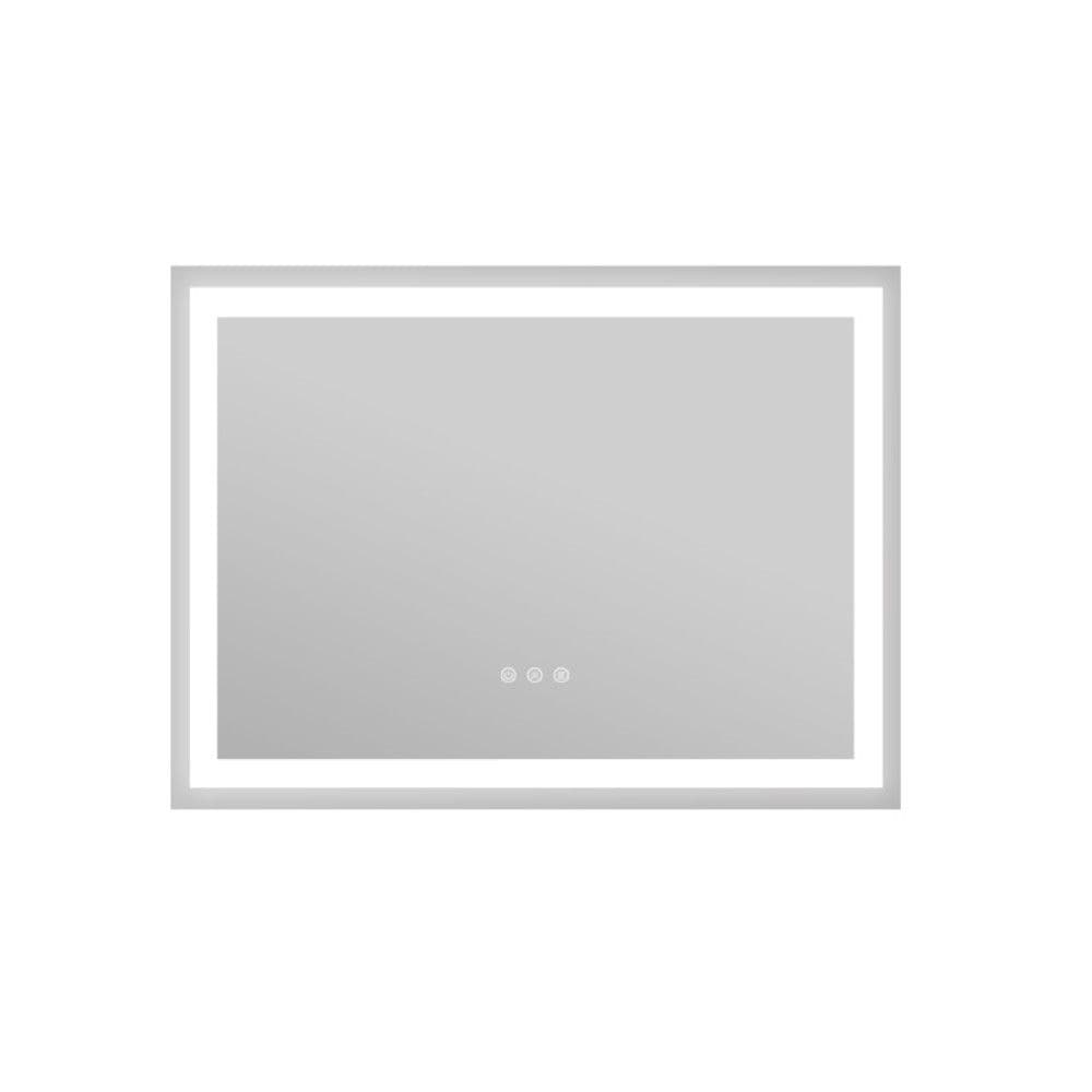 HomLux LMRECTFL3630 Rectangular Frameless AntiFog LED Bathroom Vanity Mirror 36 in. W x 30 in. H 3 Color Temperatures Sliver