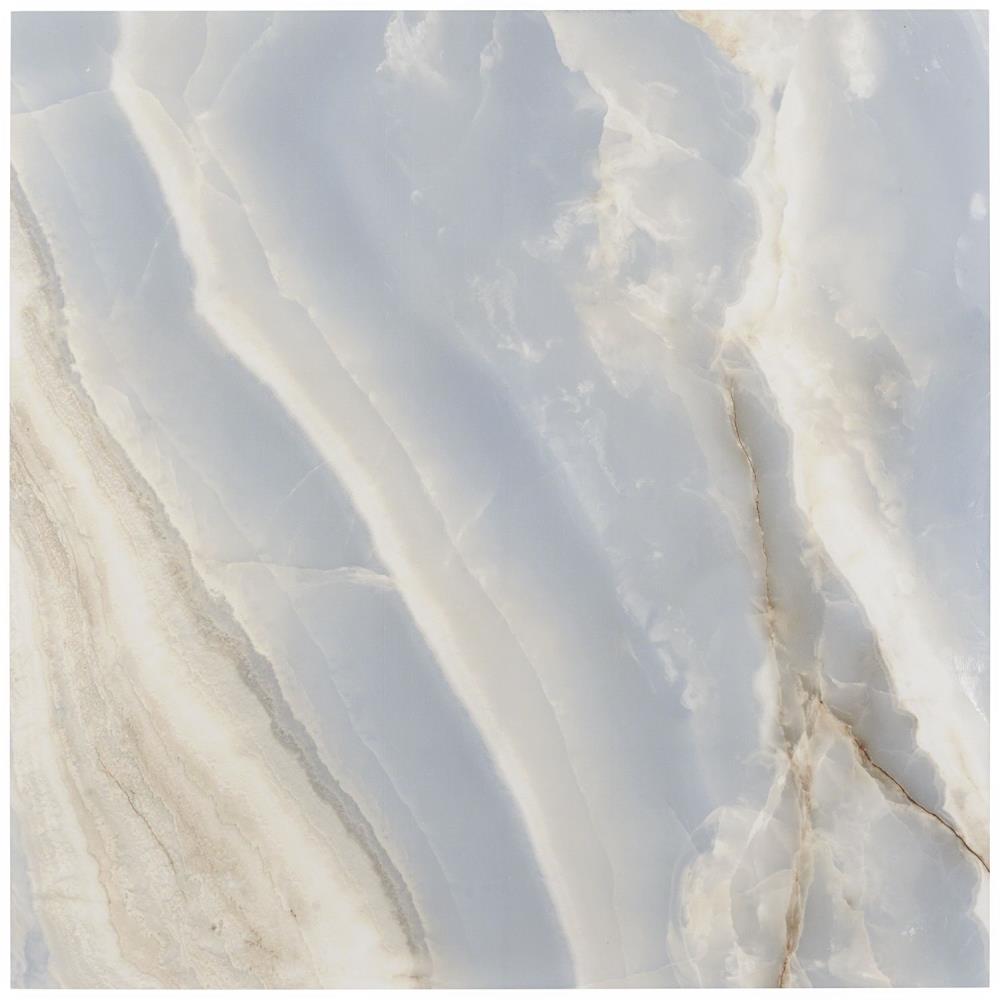 Artmore Tile EXT3RD104921 Linus Opera Blue 4-in x 8-in Polished Porcelain Marble Look Floor and Wall Tile Sample