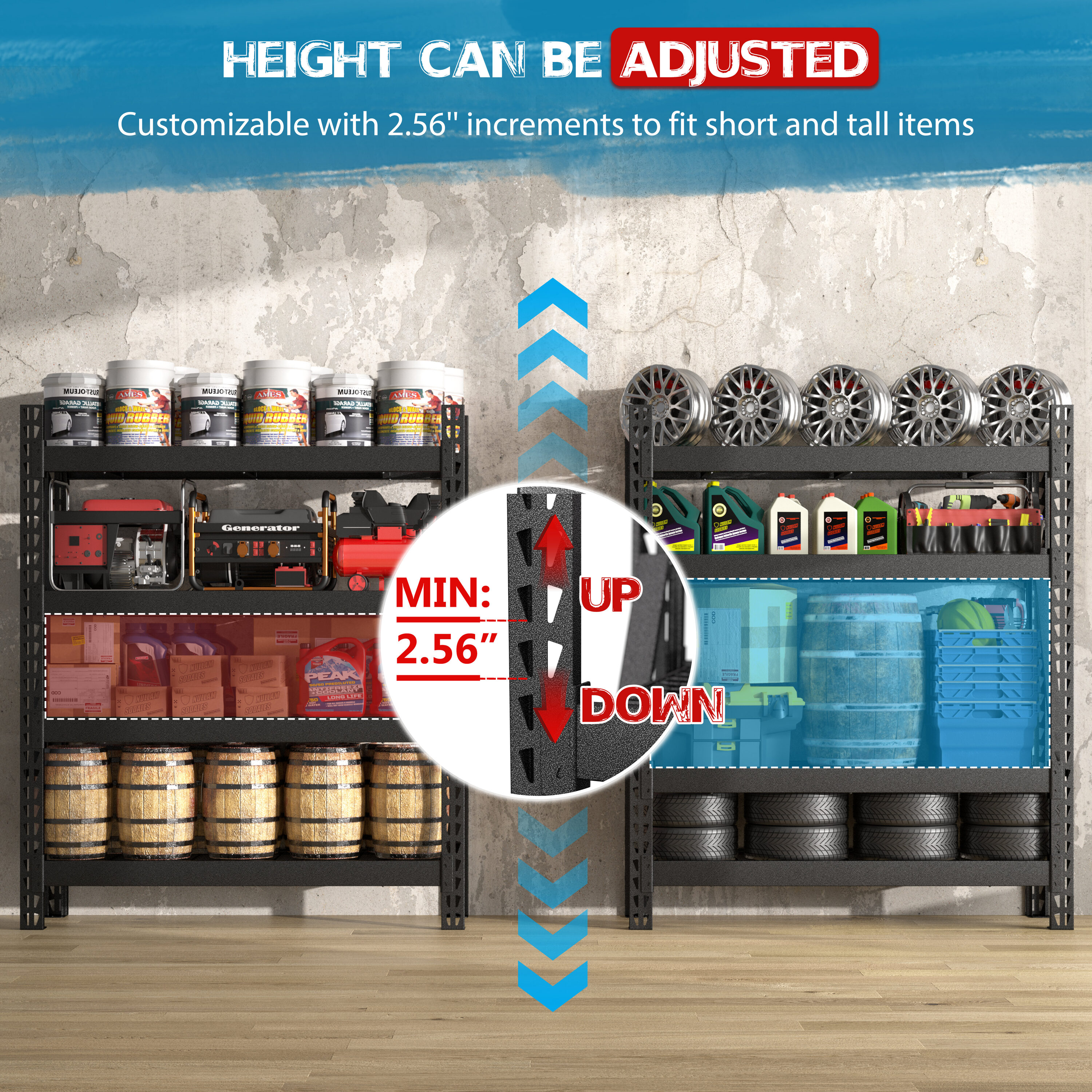 VEIKOUS HP-1106-D7-1 Free-Standing-Shelving - View #3