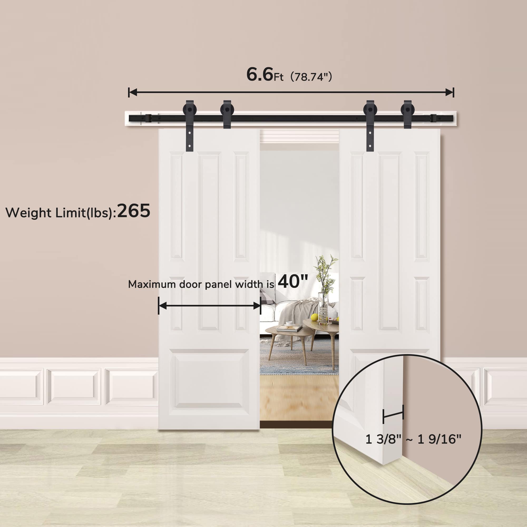 Yescom 06SDO013-200BP-06-LO Wood-Closet-Hardware - View #6