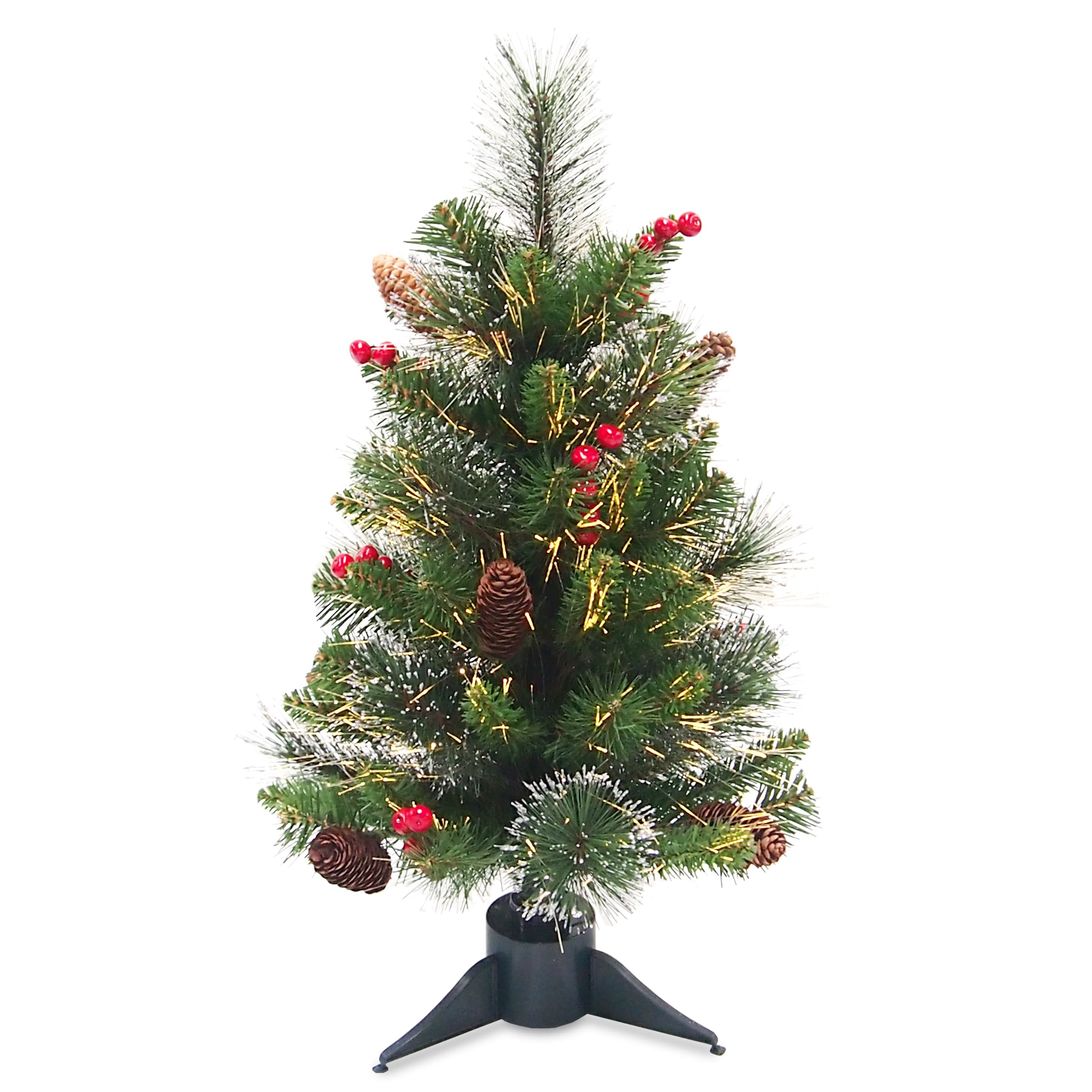 National Tree Company SZCW7-127-24-B 2.0-ft Spruce Pre-lit Artificial Christmas Tree with White LED Lights