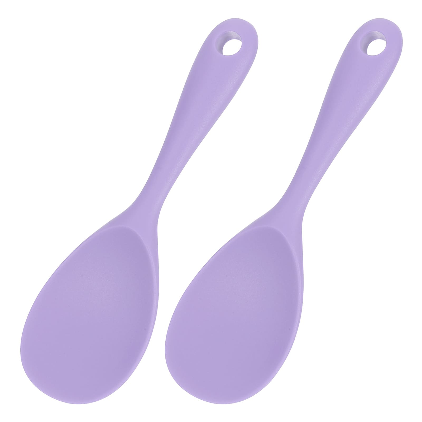 Unique Bargains 2pcs Rice Paddle Silicone Rice Spoon Non Stick Rice Spatula Heat Resistant Rice Cooker Spoon Purple