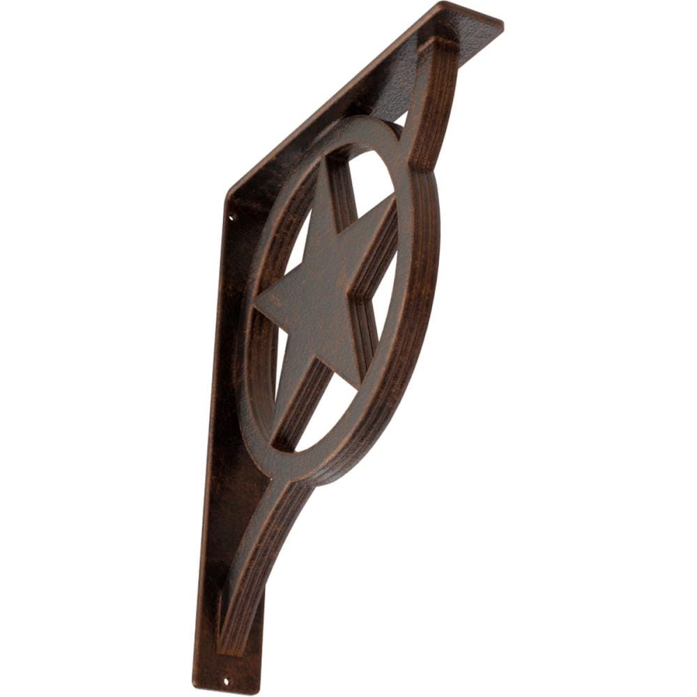 Ekena Millwork BKTM02X12X15TAUACO Austin 12-in x 2-in x 15-in Antique copper Wrought iron Mounting bracket