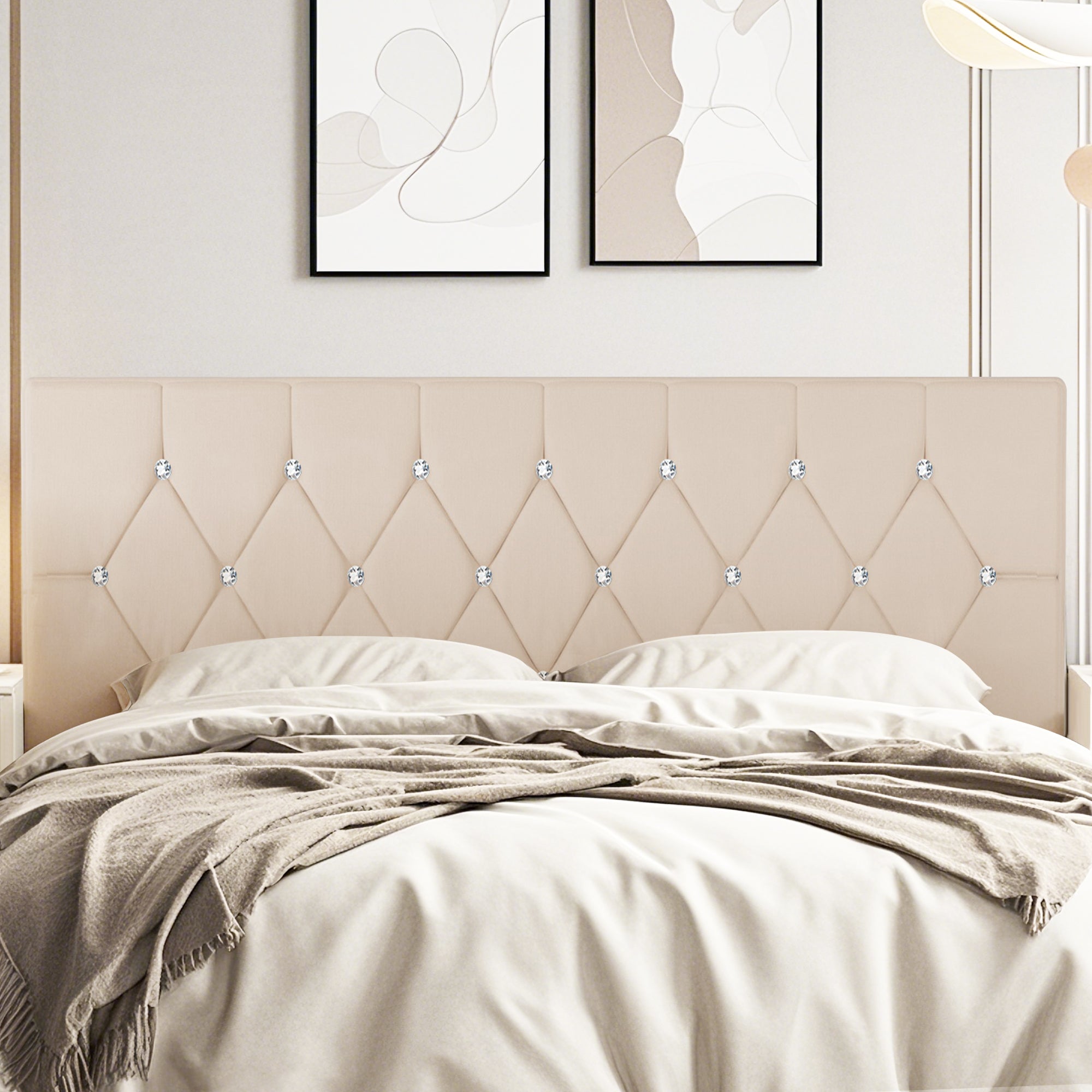 Vecelo LOE-HK02-BGE Upholstered-Headboards - View #2