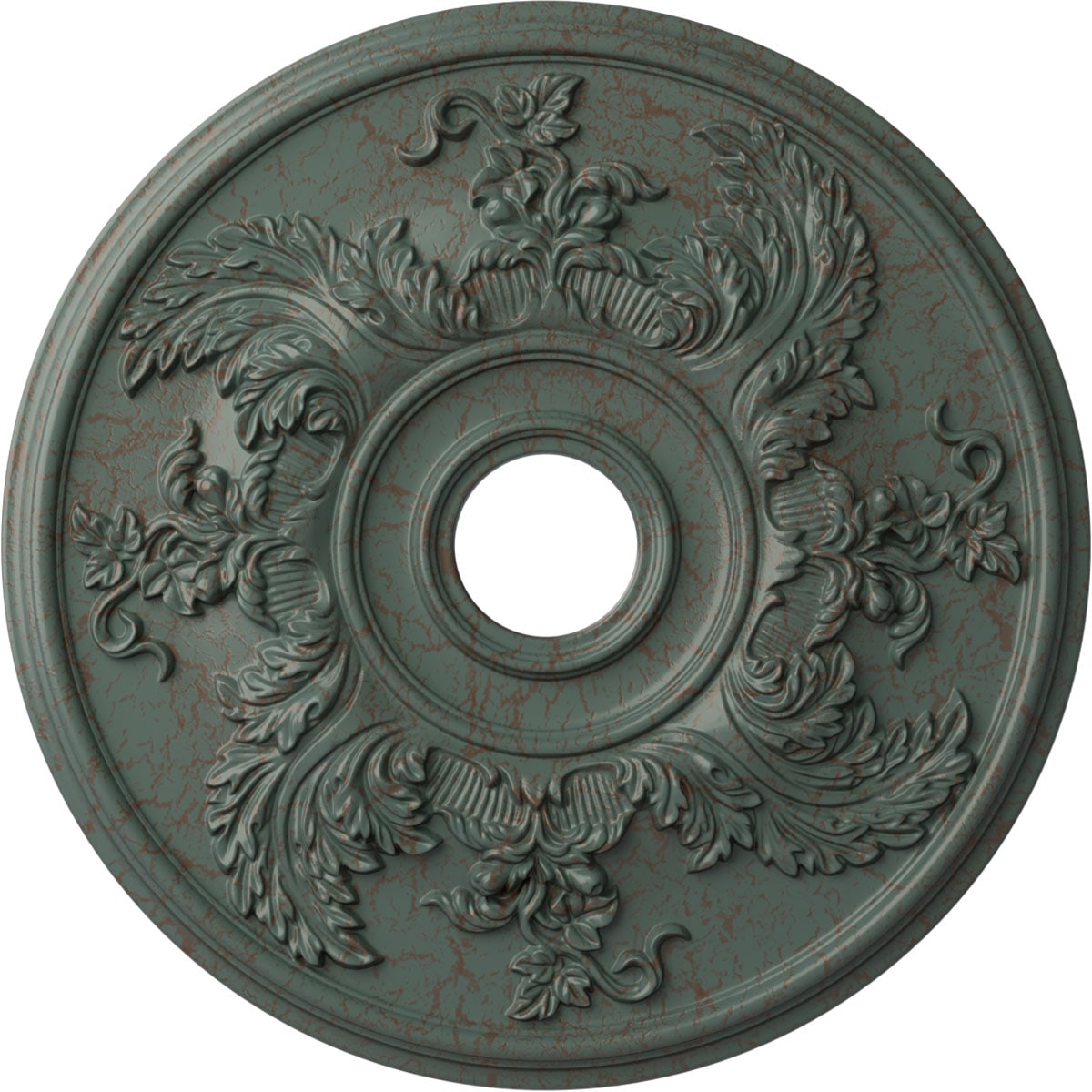 Ekena Millwork CM23ACCBC Acanthus Twist 23.625-in W x 23.625-in L Painted Cloud Burst Crackle Polyurethane Whole Ceiling Medallion