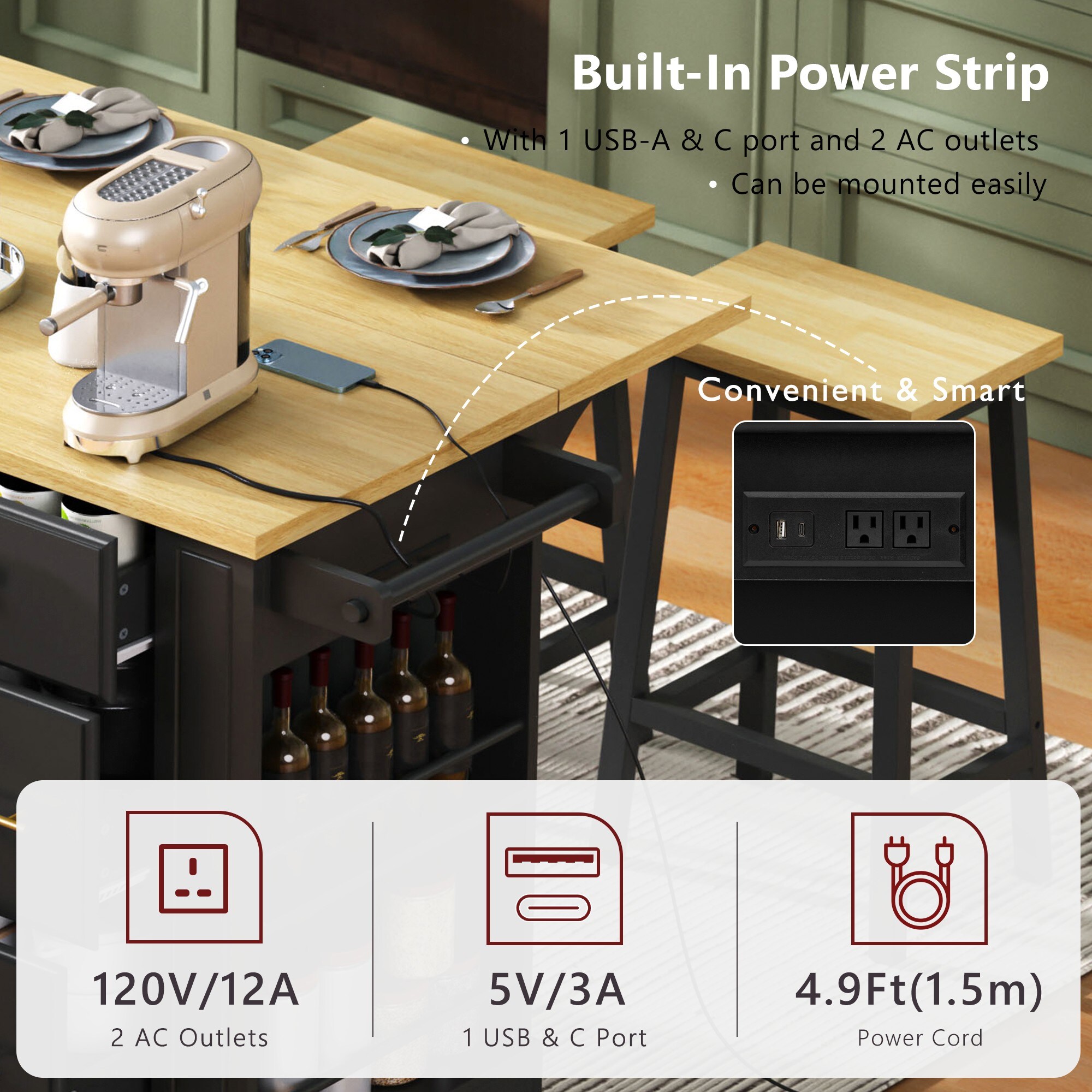 Homy Casa YG307292B Kitchen-Furniture - View #8