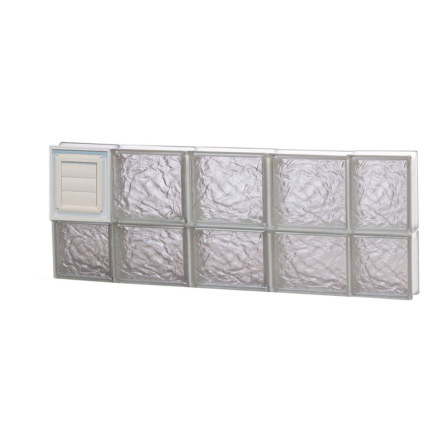 REDI2SET D3614IS Ice Glass 34-3/4-in x 13-1/2-in Frameless Replacement Dryer vent Glass Block Window