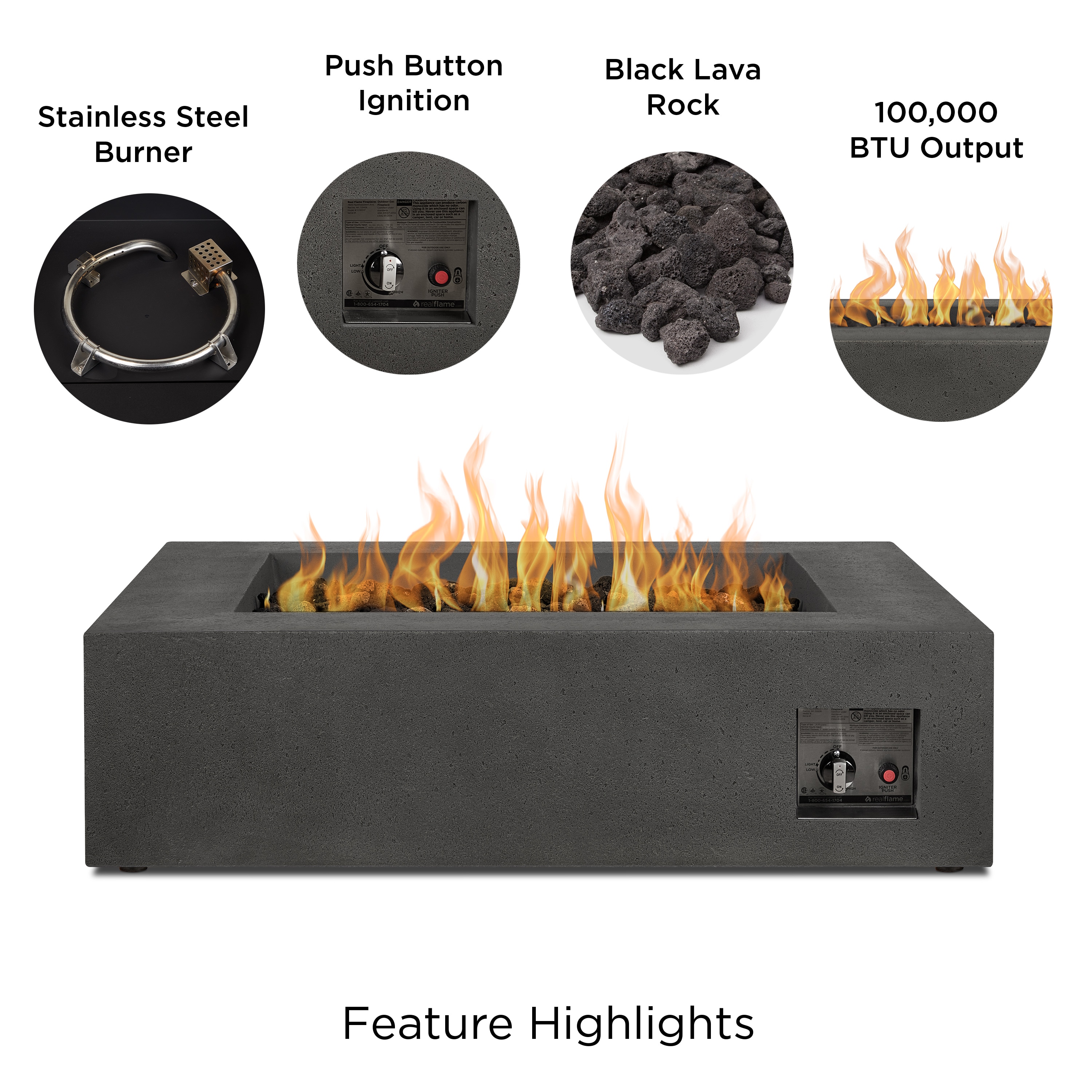 Jensen Co. 1592LP-CBN Outdoor-Gas-Firepits - View #7