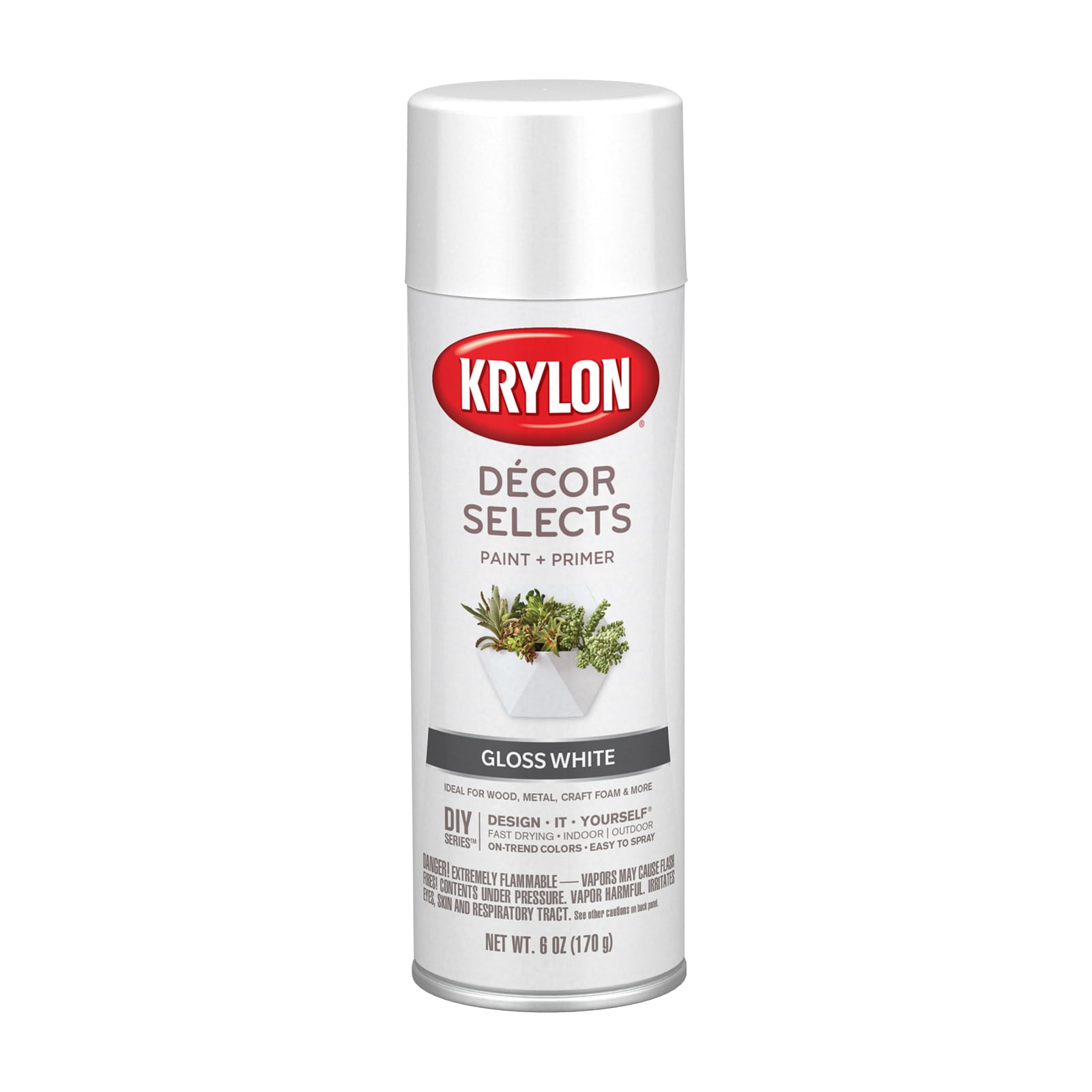 Krylon Decor Selects Gloss White Spray Paint and Primer In One (NET WT.  6-oz) in the Spray Paint department at