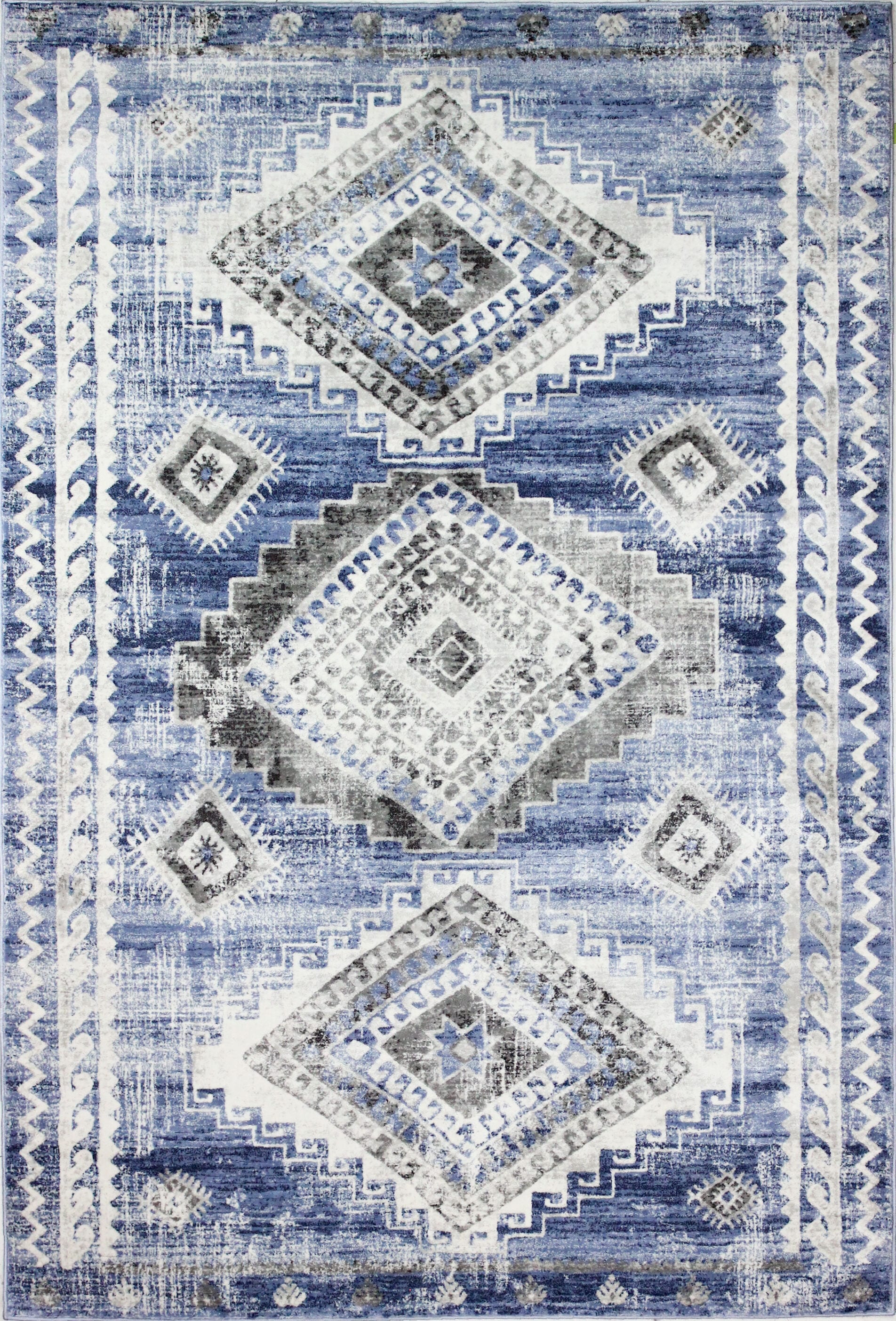Bashian 649652292410 9 X 12 (ft) Lt.Blue Indoor Geometric Southwestern Area Rug