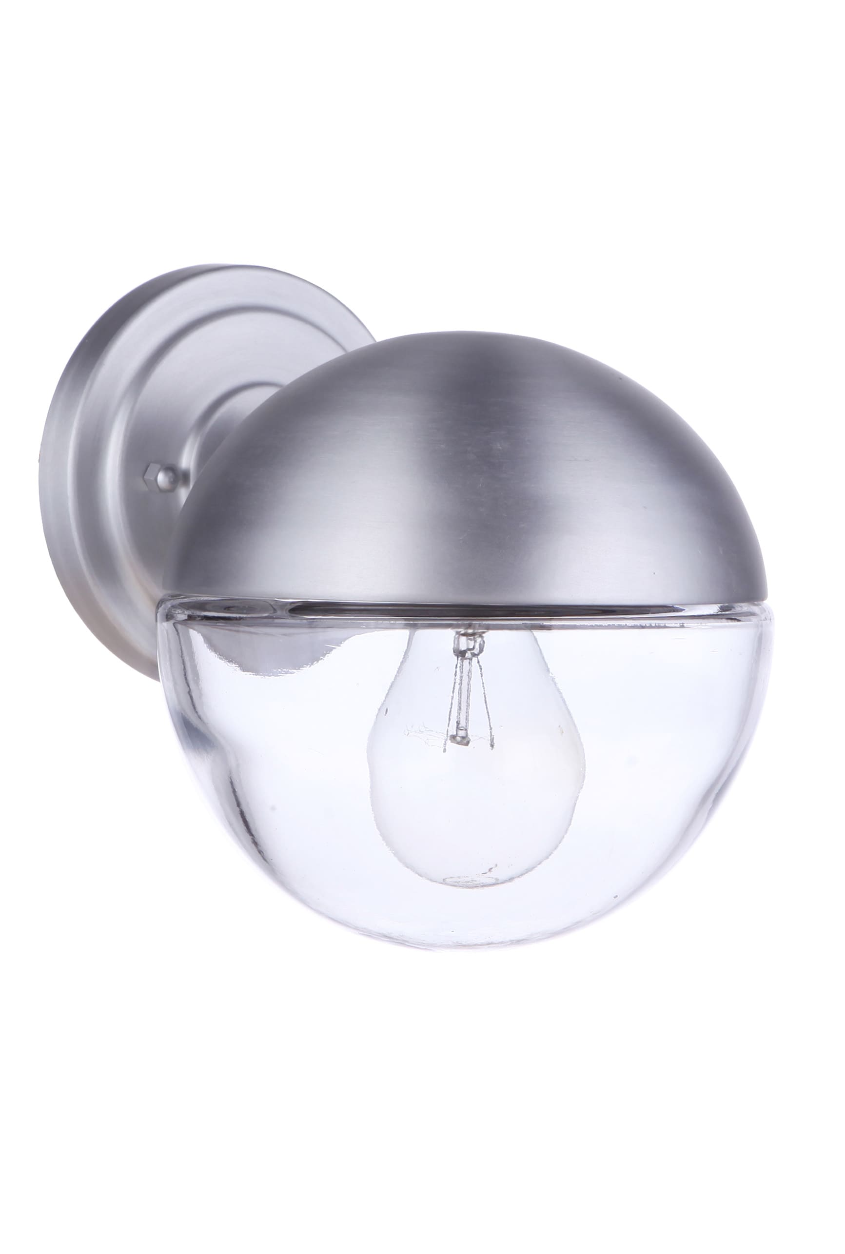 Craftmade ZA3404-SA Evie 1 -Light 7.25-in H Nickel Hardwired Outdoor Wall Light